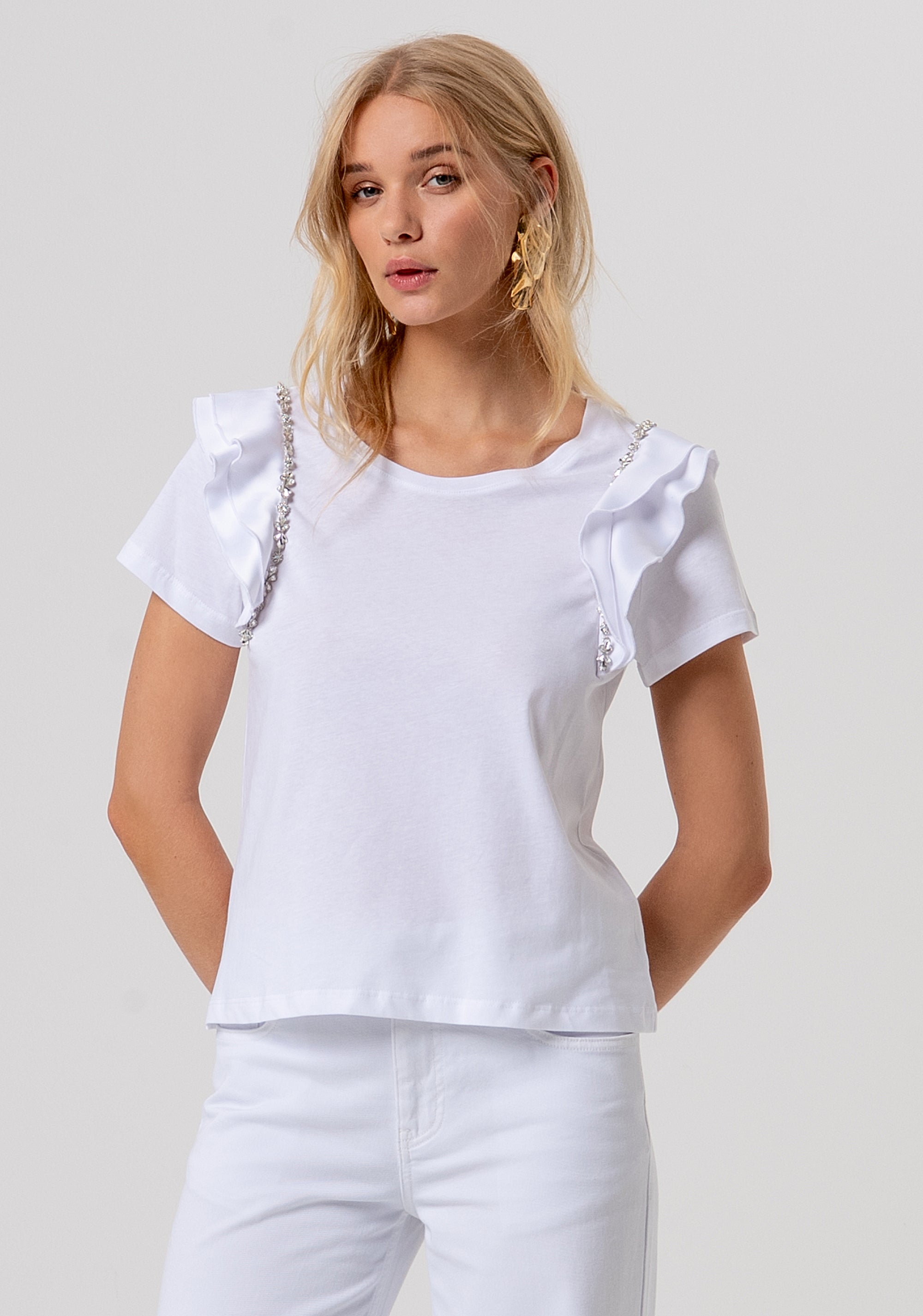 T-shirt regular in jersey di cotone FR26ST3039J40001-108 Fracomina