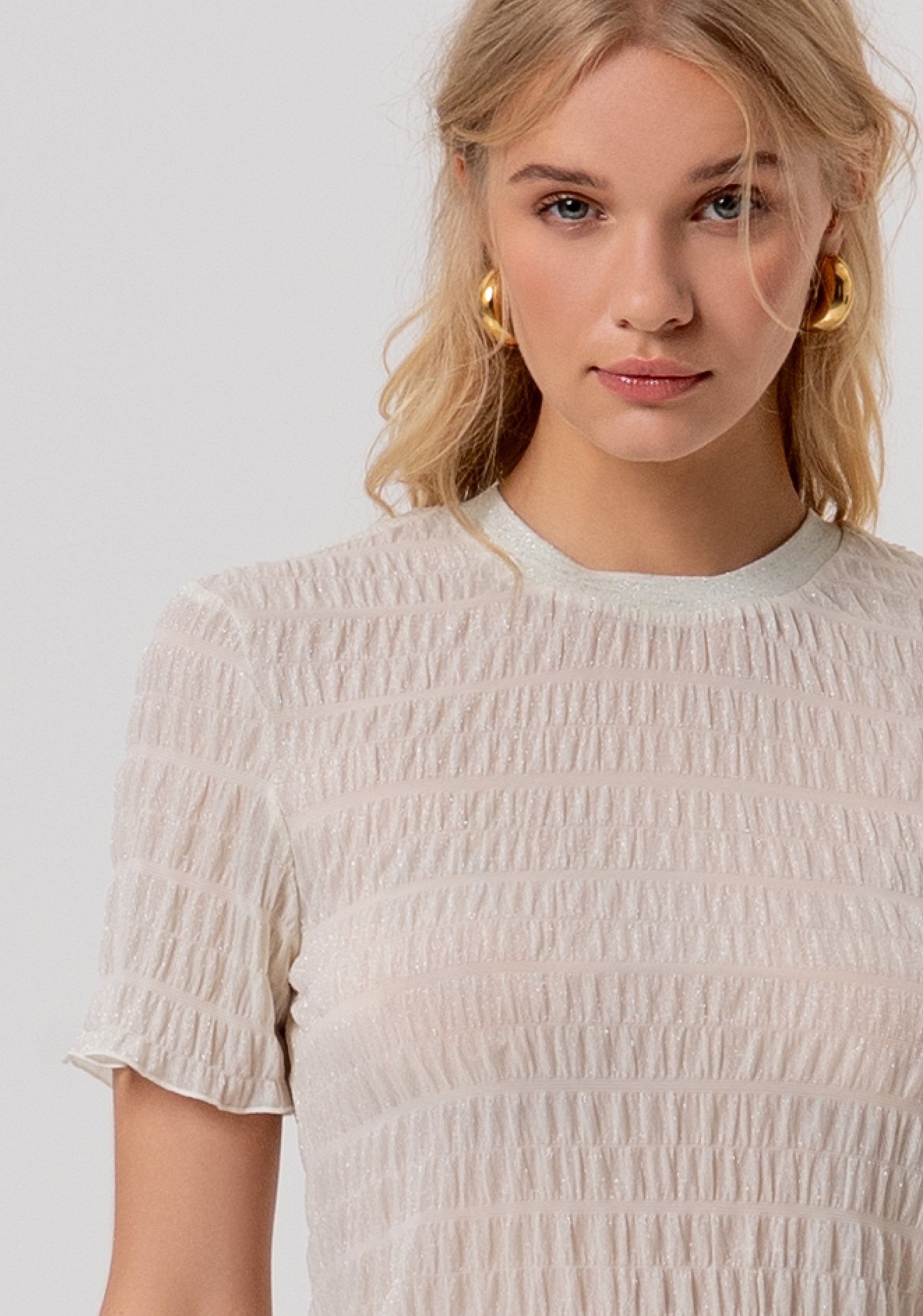 T-shirt slim in tessuto goffrato FR26ST3041J427Q7-595 Fracomina