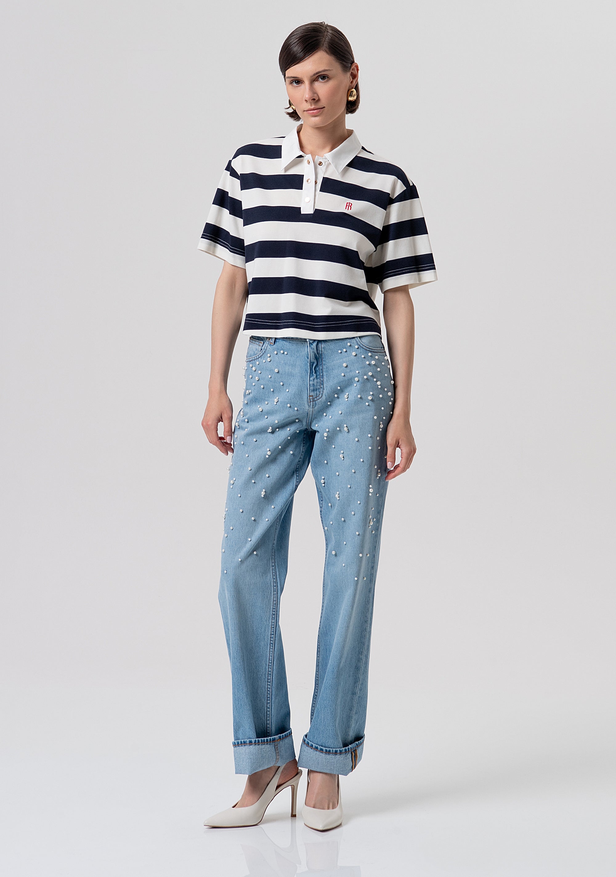 Polo over a righe FR26ST3044J491V9-957 Fracomina