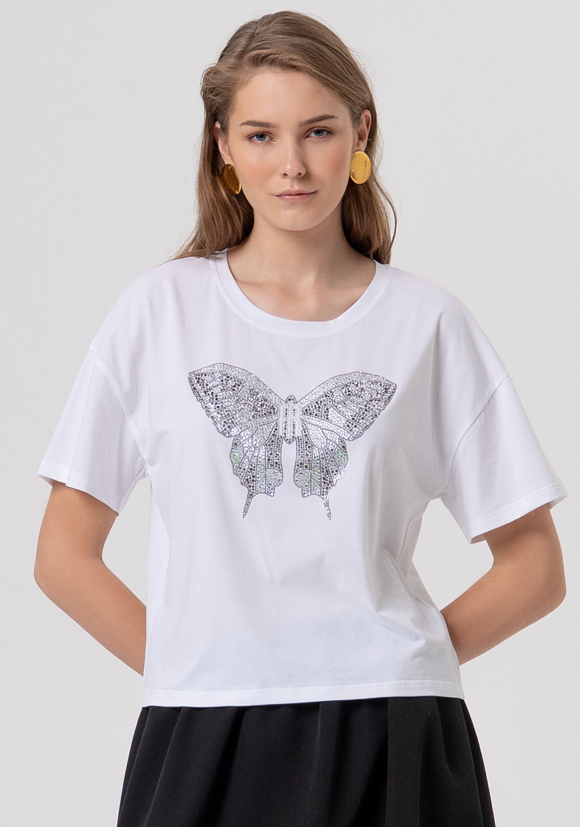 T-shirt over in jersey di cotone FR26ST3046J401N5-278 Fracomina