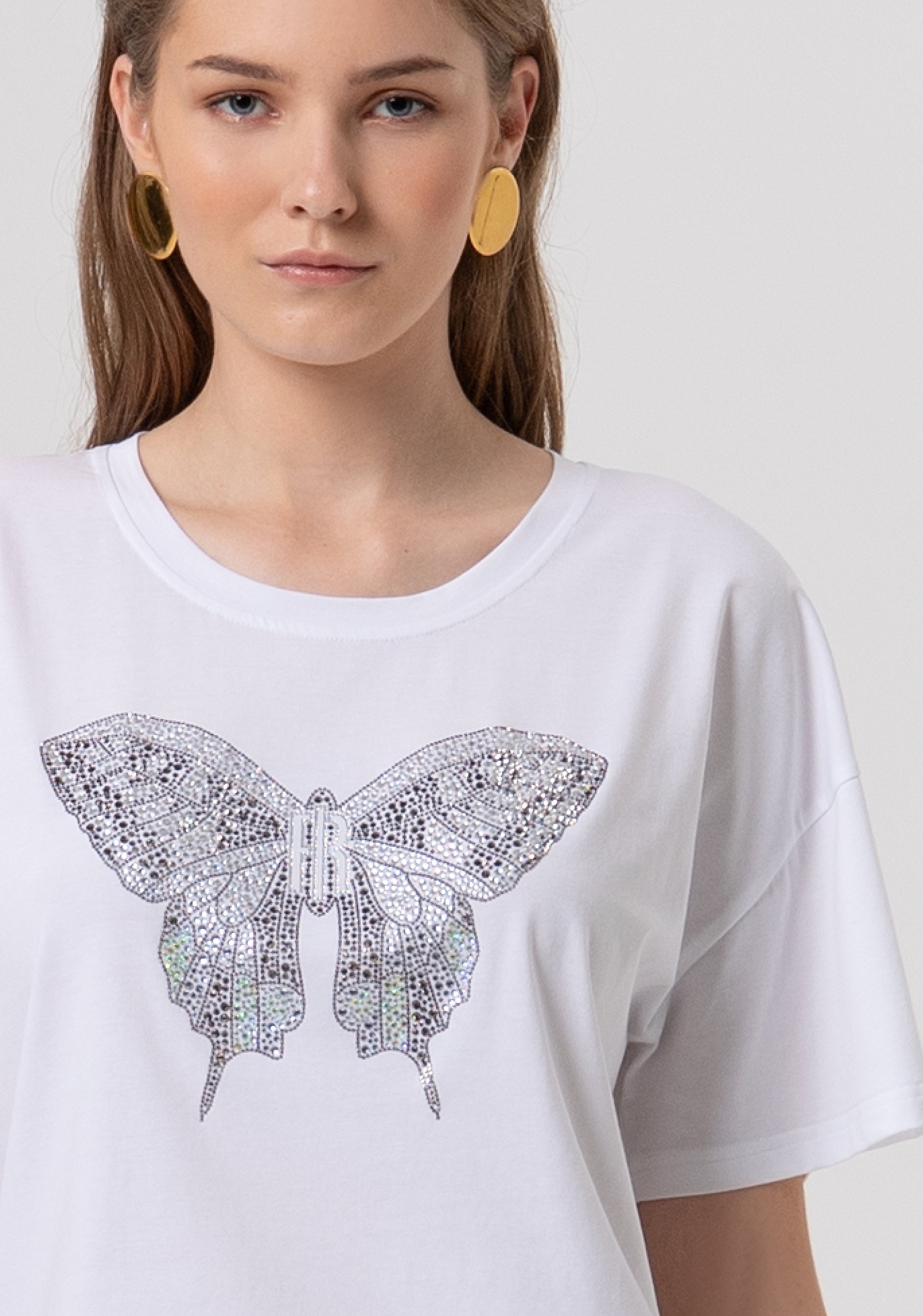 T-shirt over in jersey di cotone FR26ST3046J401N5-278 Fracomina