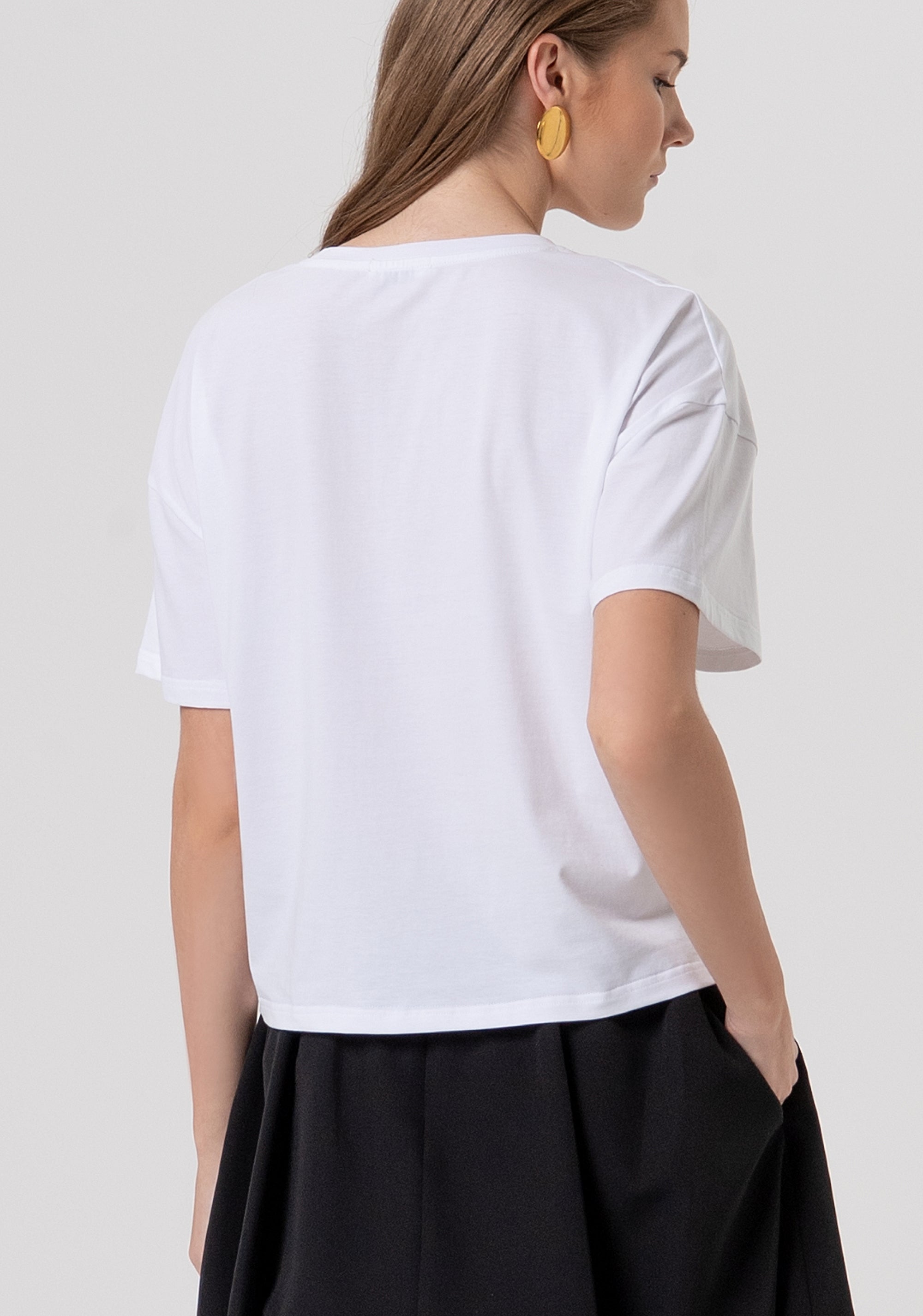 T-shirt over in jersey di cotone FR26ST3046J401N5-278 Fracomina