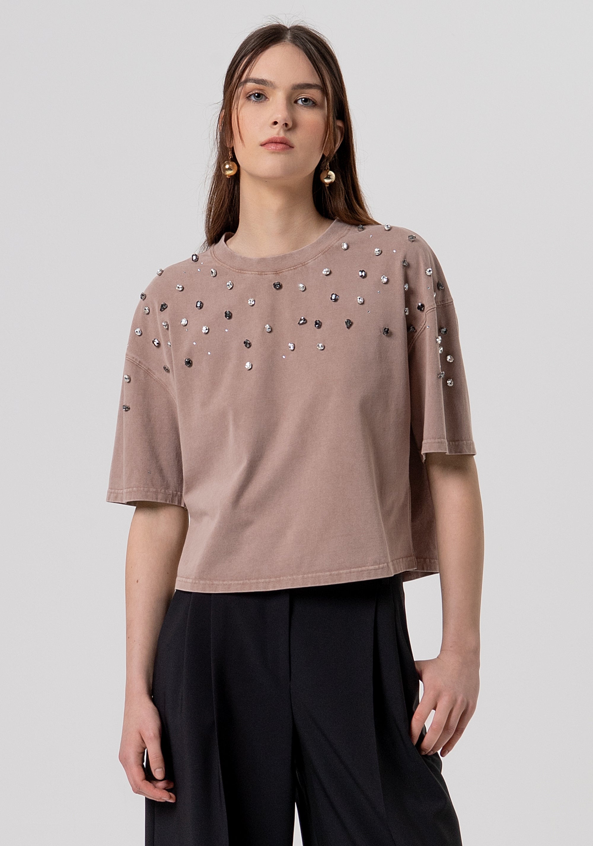 T-shirt over in jersey di cotone FR26ST3049J40001-M31 Fracomina