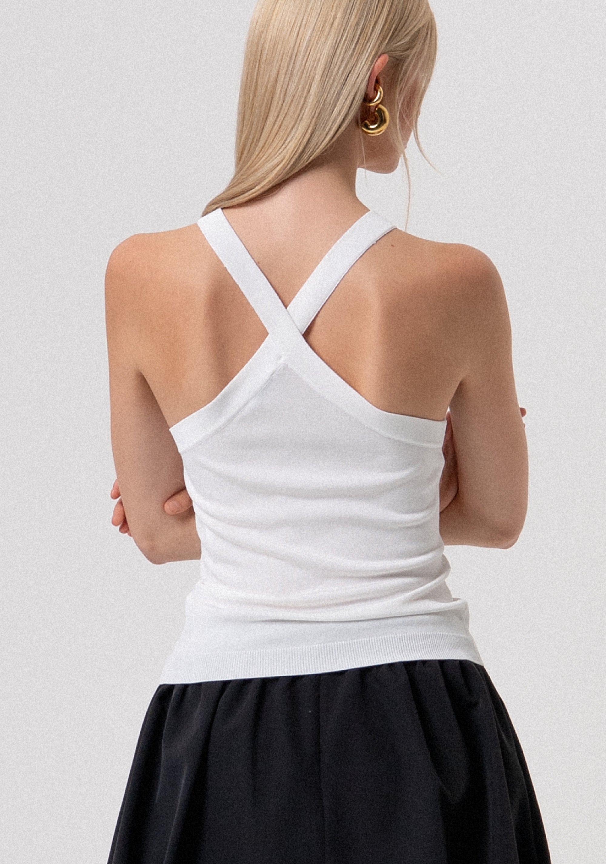 Top senza maniche slim in maglia FR26ST4003K42101-108 Fracomina