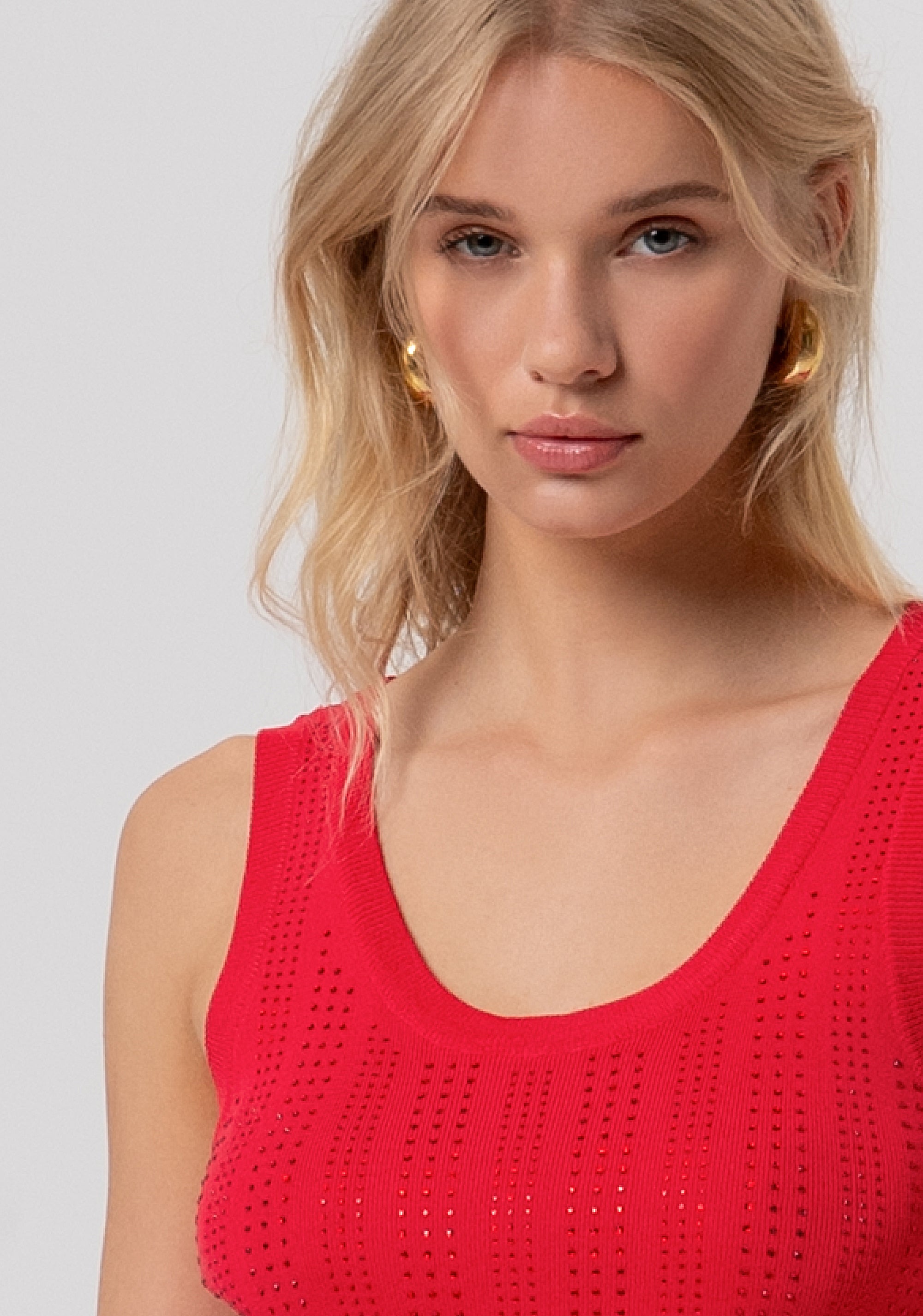 Top slim senza maniche in maglia FR26ST4005K524R9-101 Fracomina