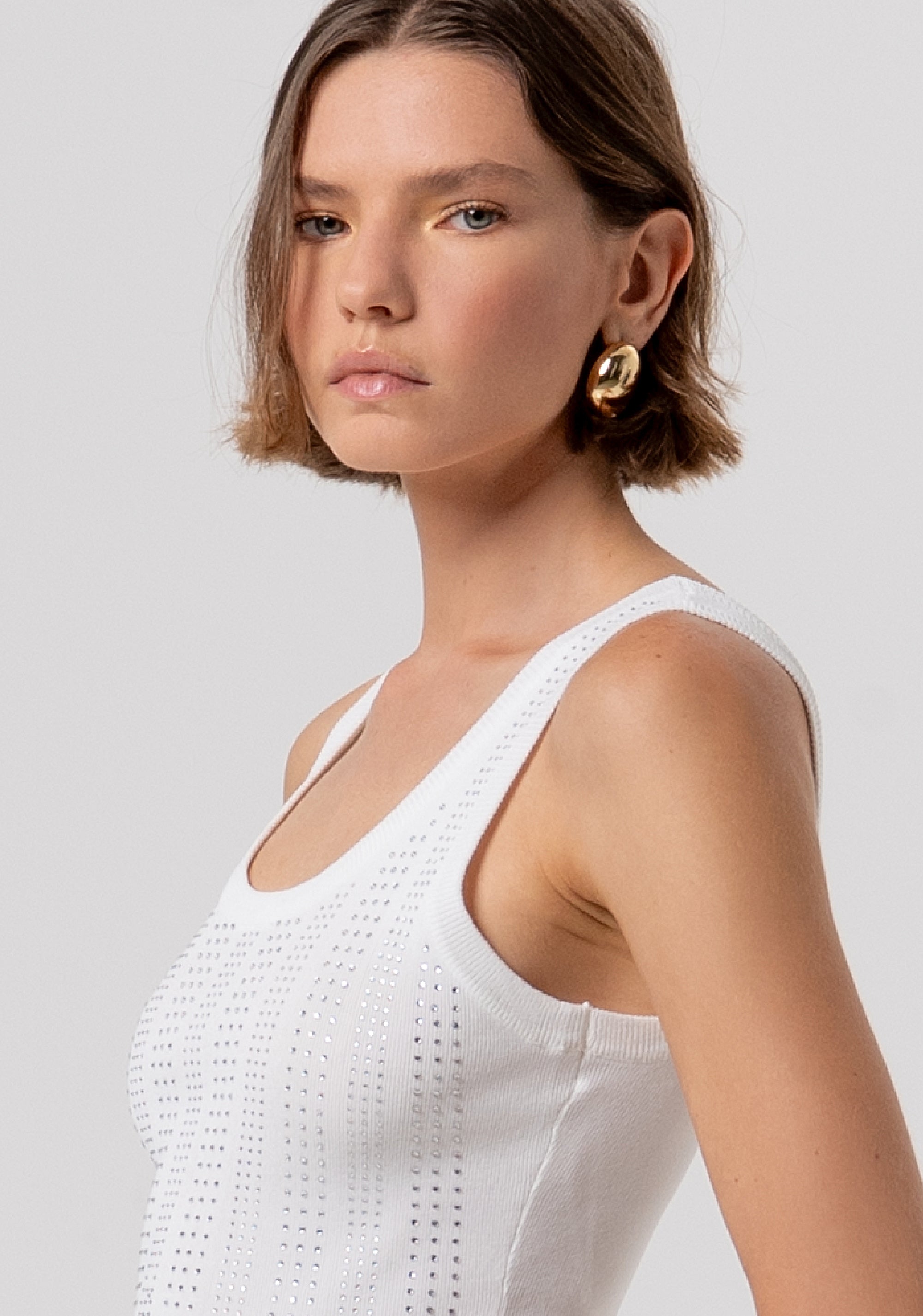 Top slim senza maniche in maglia FR26ST4005K524R9-108 Fracomina