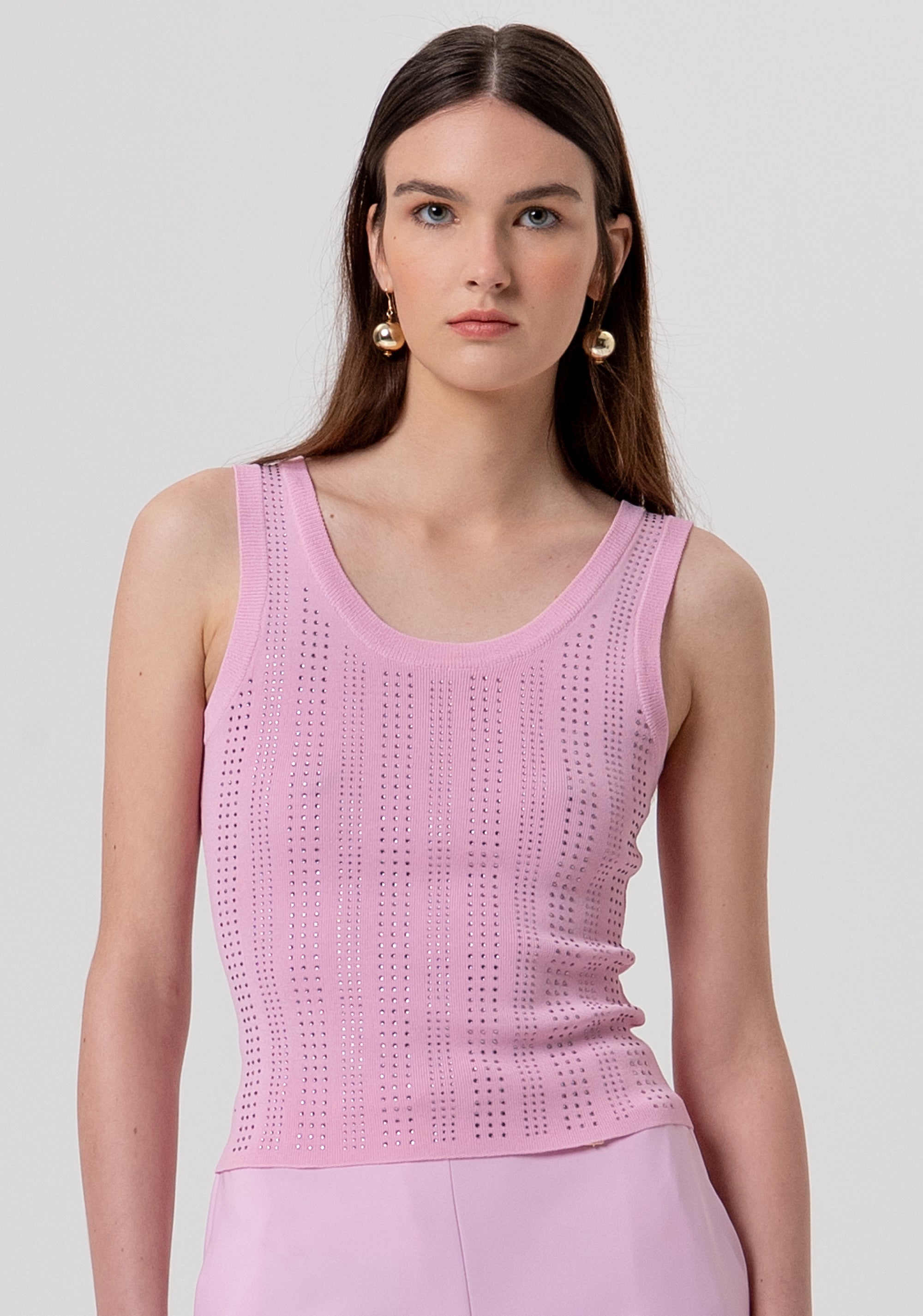 Top slim senza maniche in maglia FR26ST4005K524R9-226 Fracomina