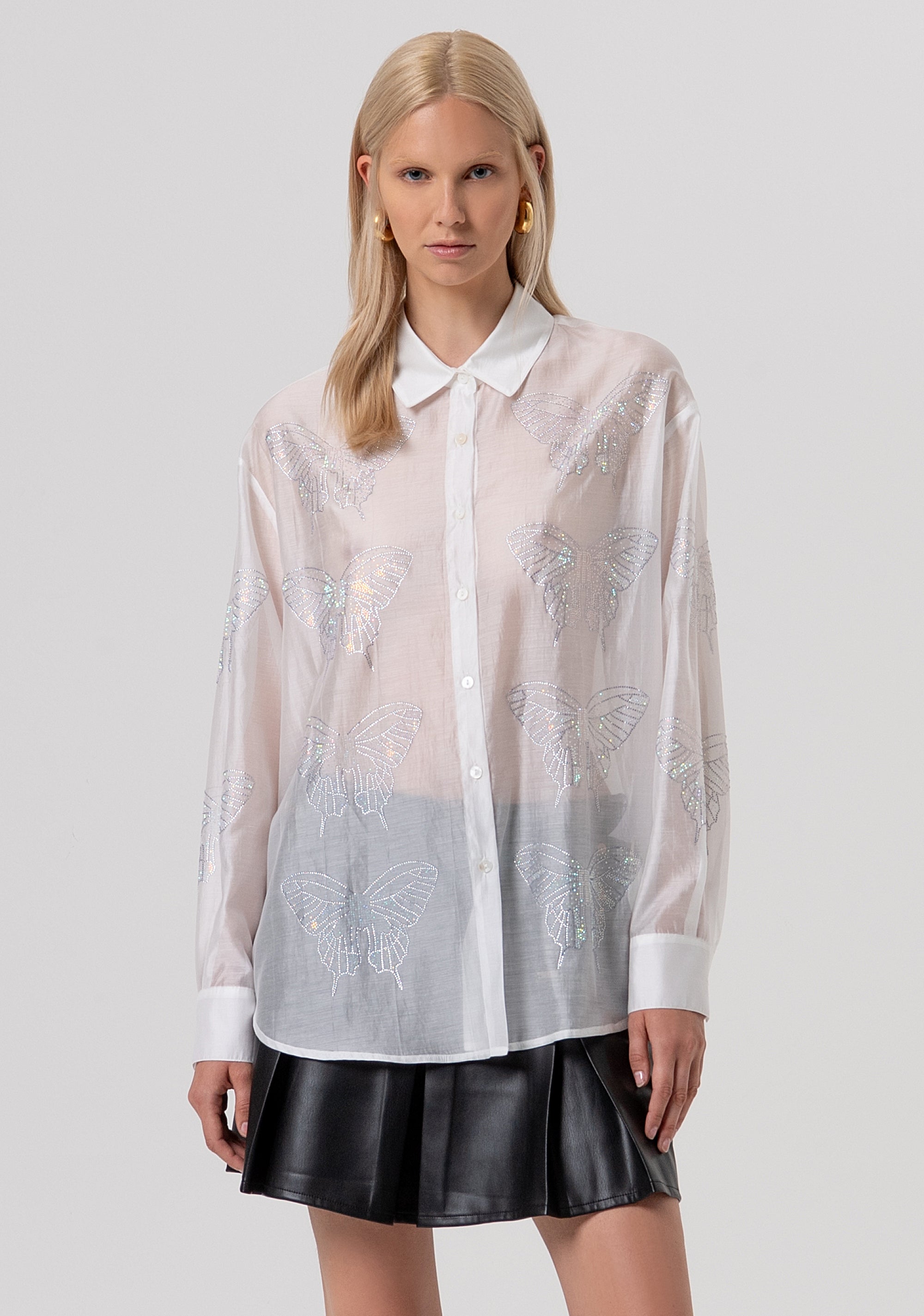 Camicia regular in organza di tencel FR26ST6022W83401-108 Fracomina