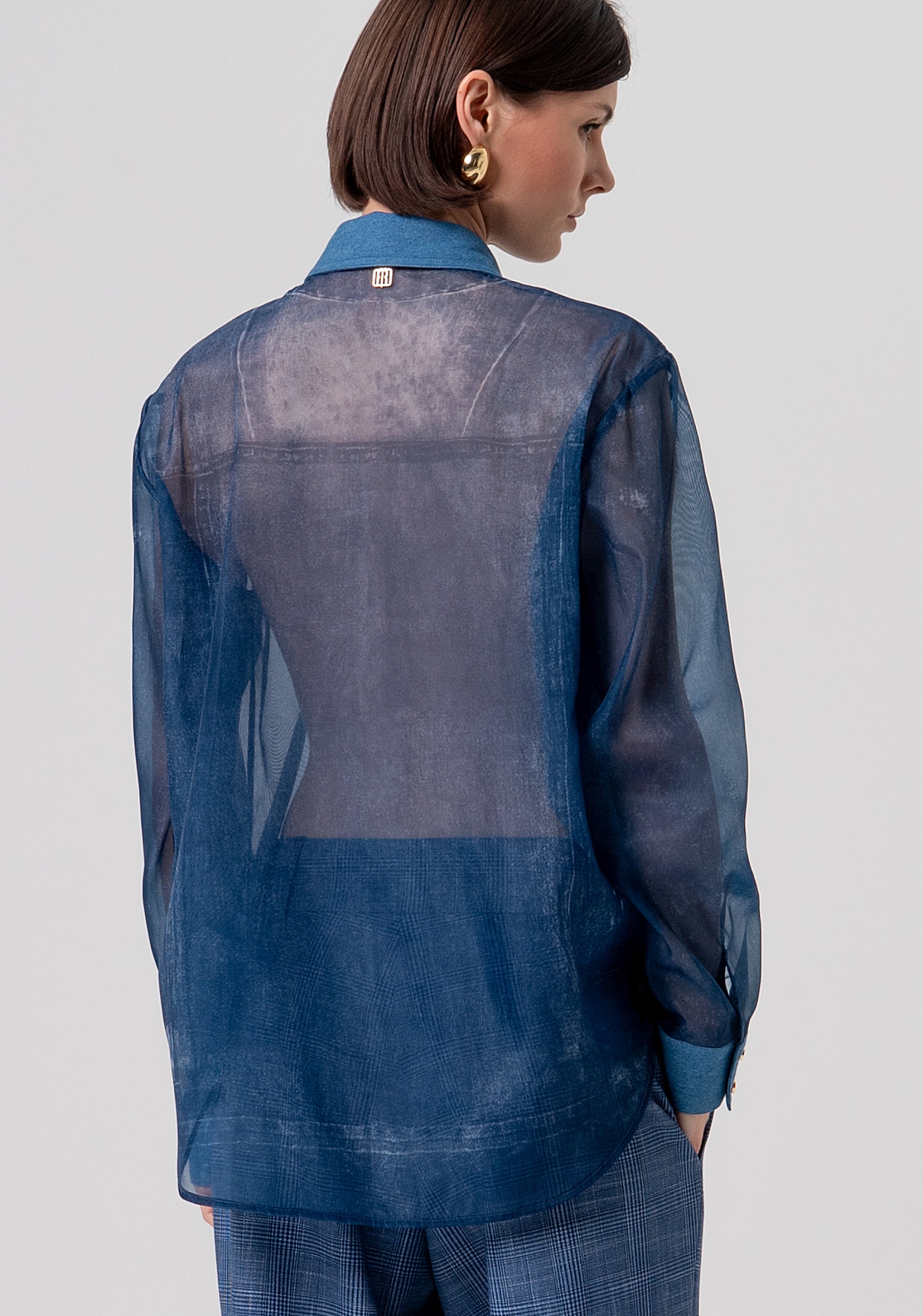 Camicia regular in organza stampata FR26ST6032W421R8-166 Fracomina