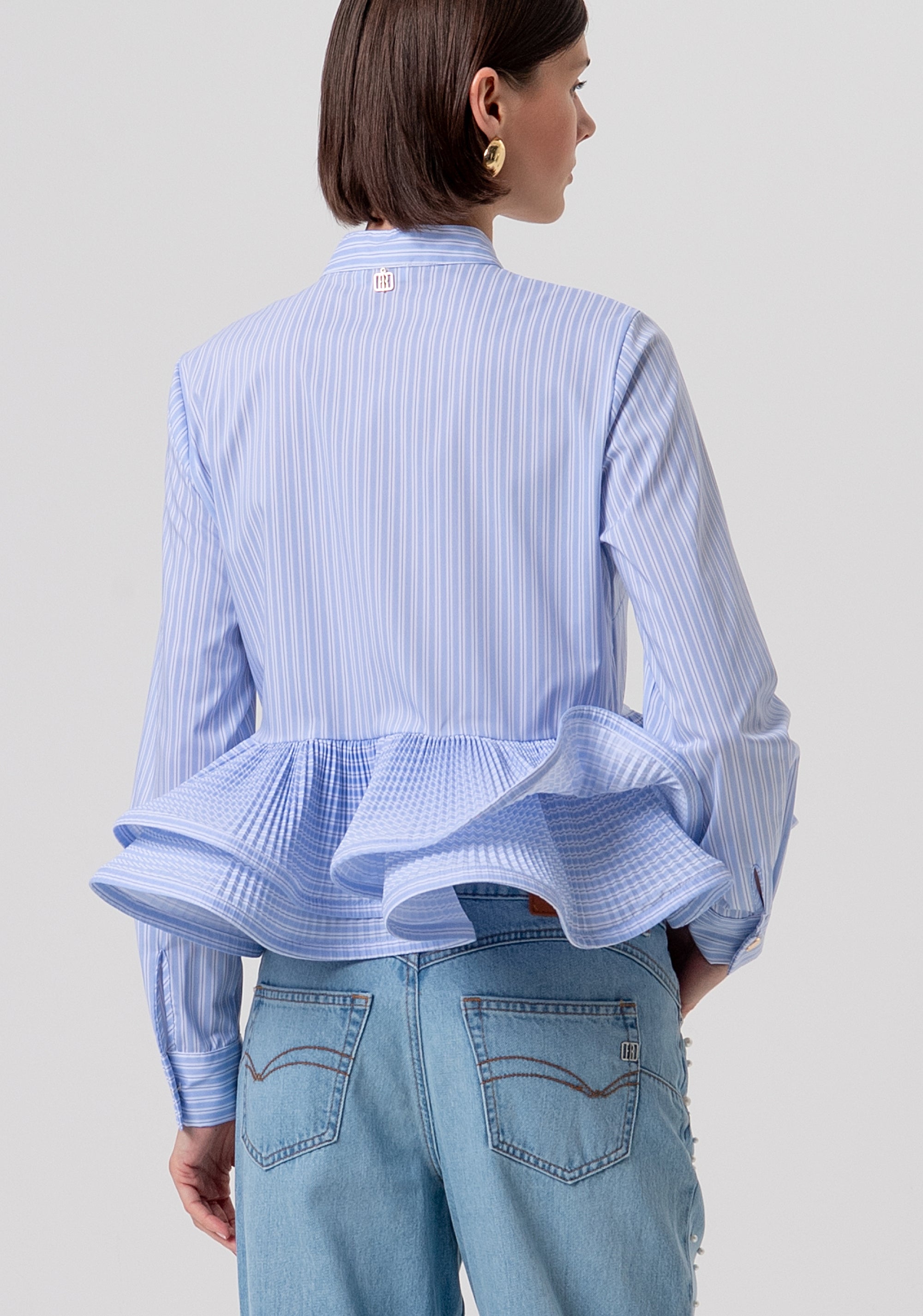 Camicia regular in popeline a righe FR26ST6038W697N8-I24 Fracomina