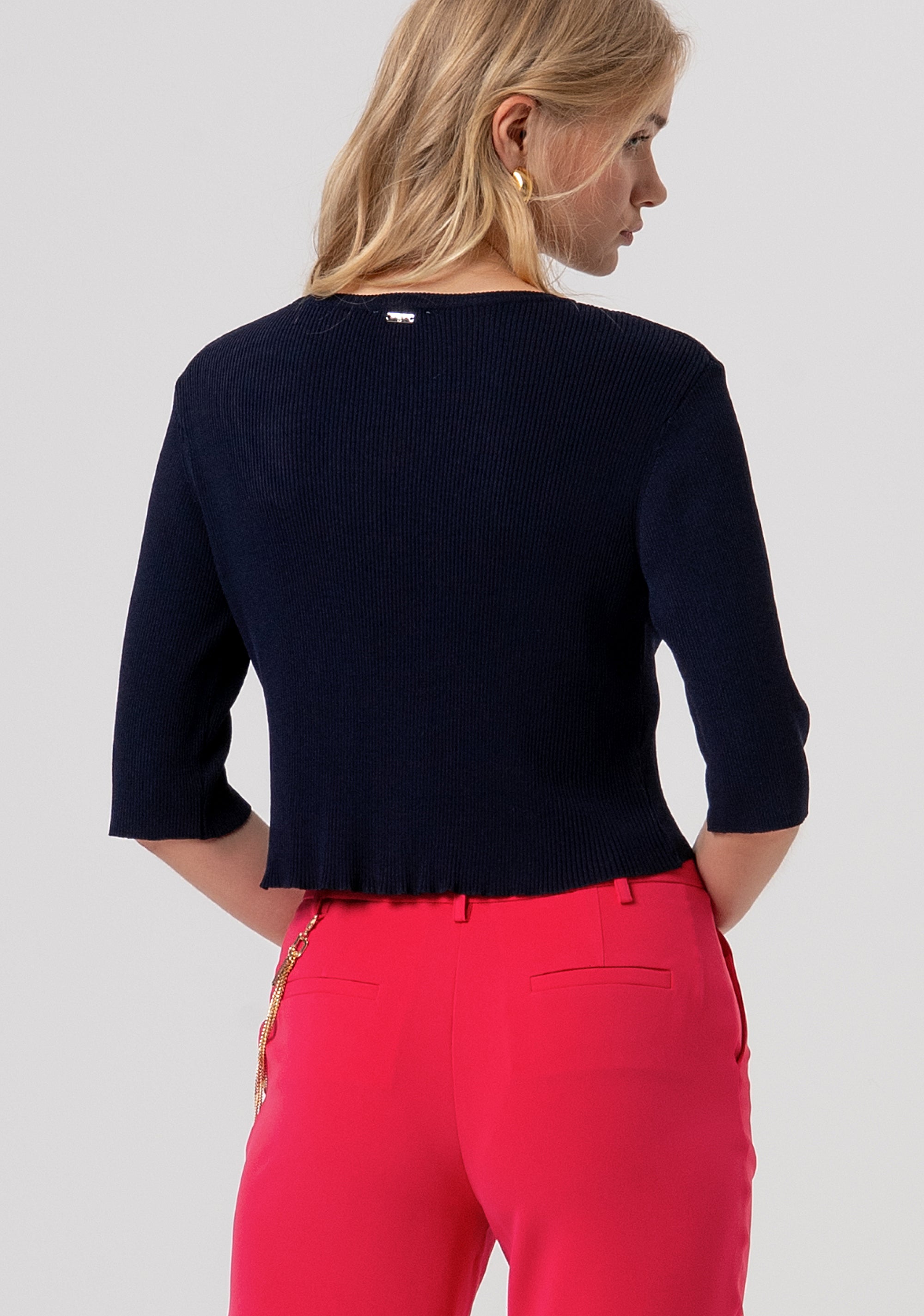 Maglia cropped a costine FR26ST7008K52401-117 Fracomina