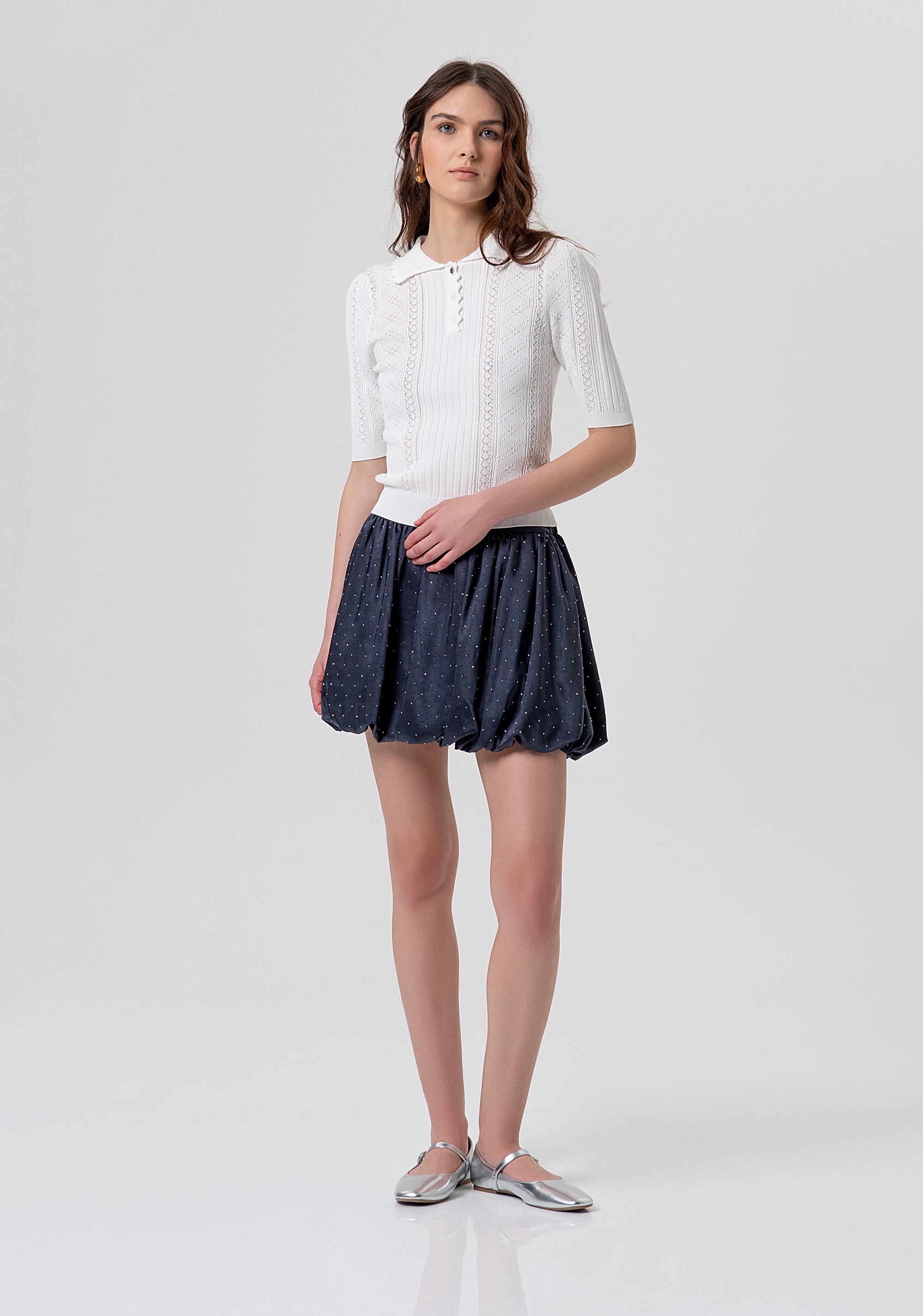 Polo slim in maglia con trafori FR26ST7013K41601-108 Fracomina