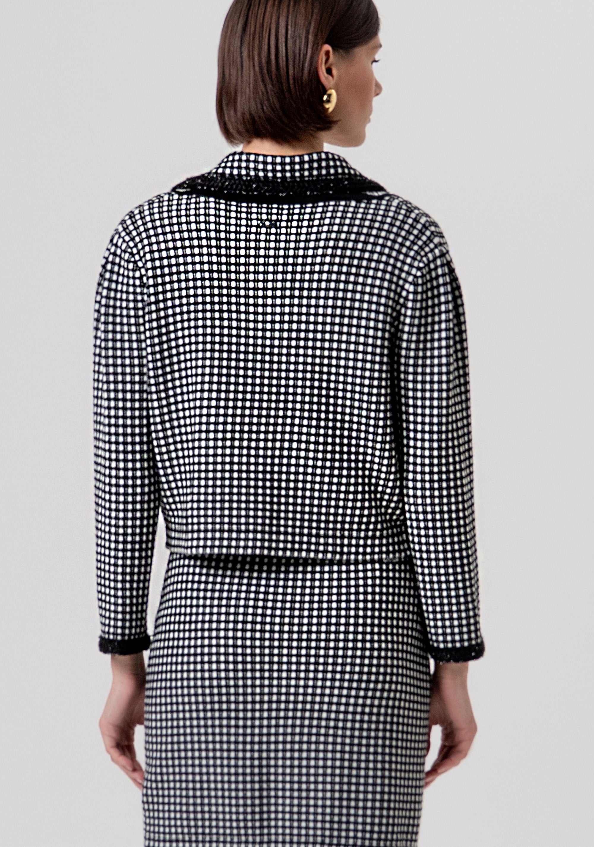 Cardigan regular in tweed FR26ST8011K459S9-054 Fracomina