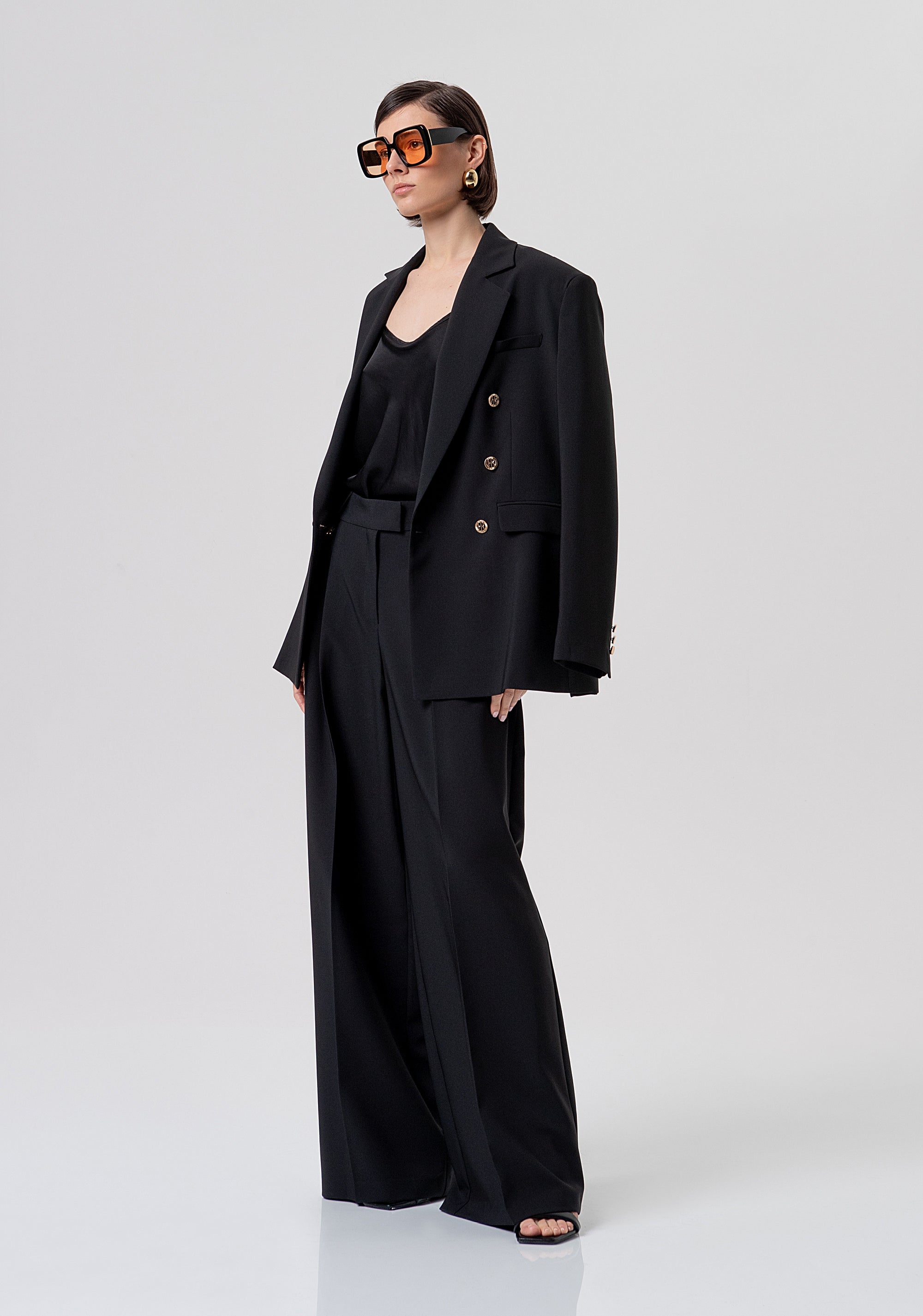 FLARE PALAZZO PANTS BLACK FR26SV3001W42901-053 Fracomina