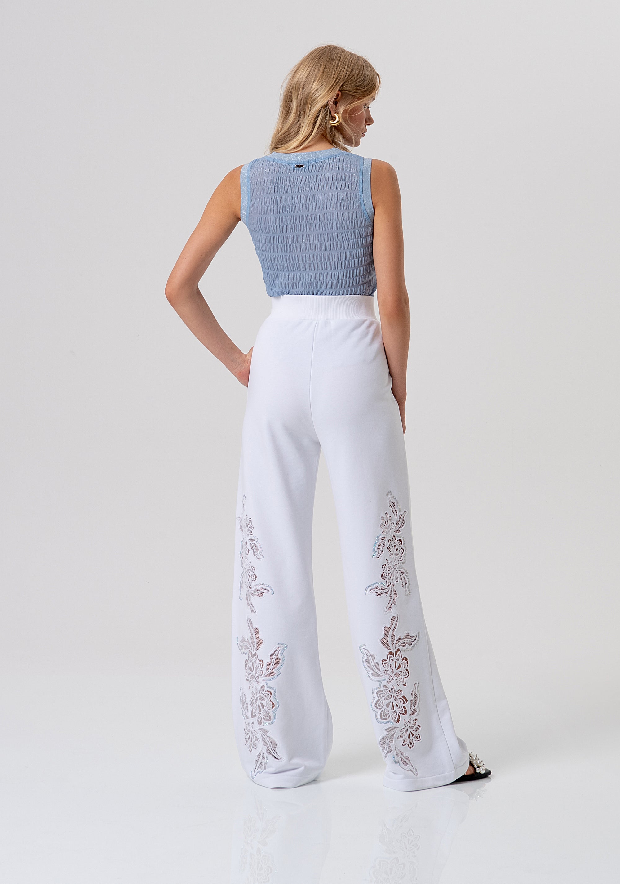 Pantalone flare in felpa con ricami FR26SV3021F409E5-278 Fracomina