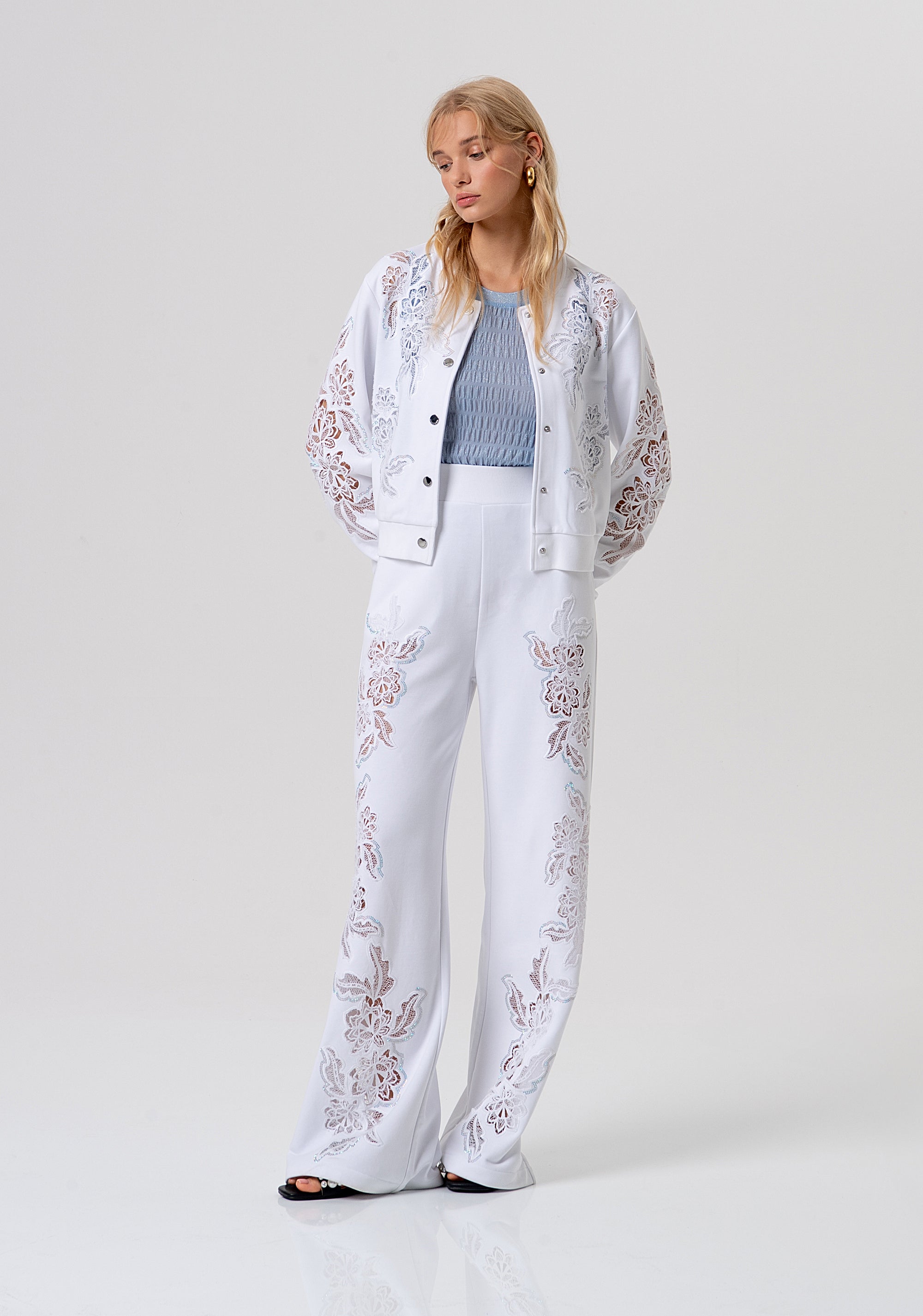 Pantalone flare in felpa con ricami FR26SV3021F409E5-278 Fracomina