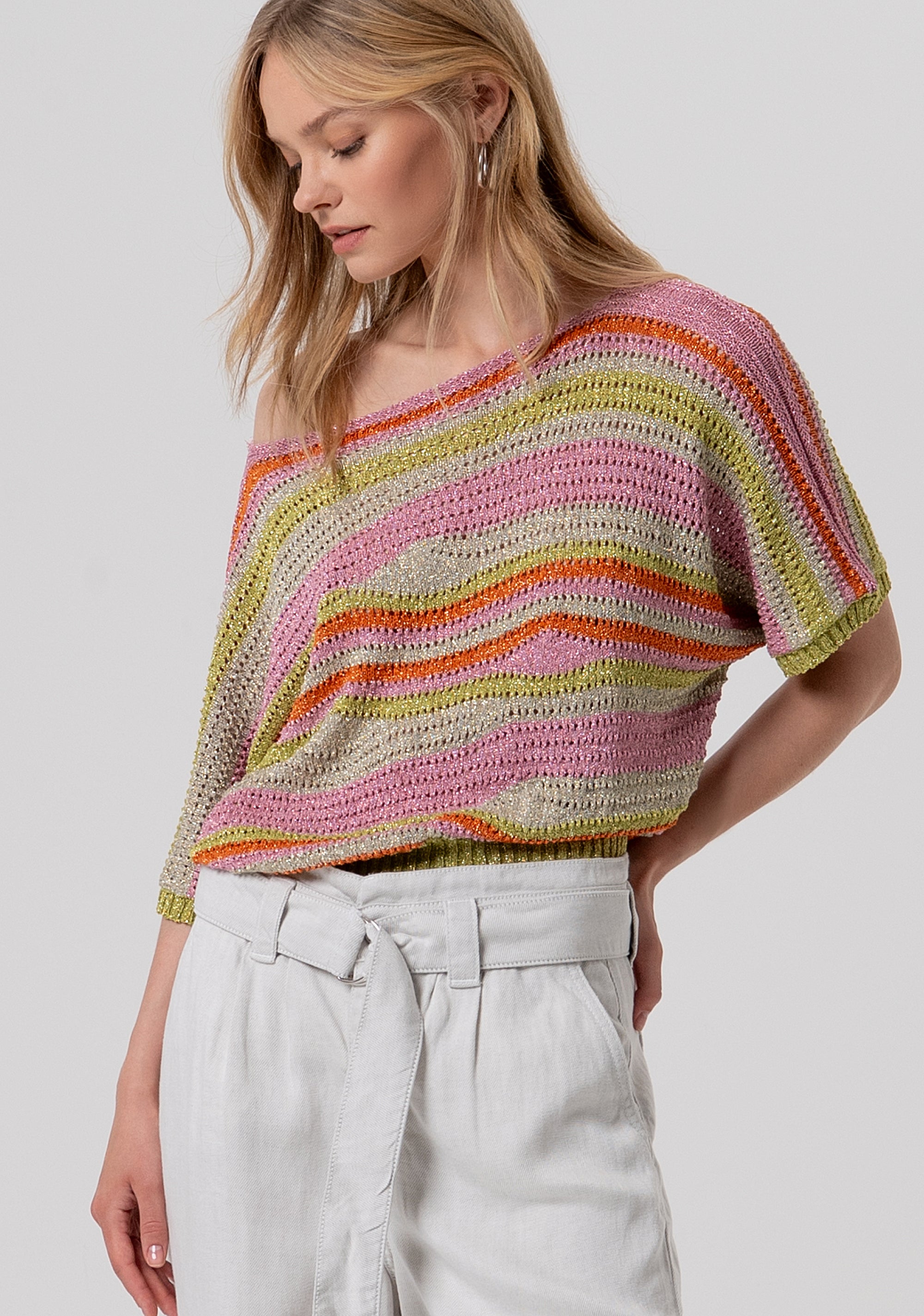 Pantaloncini flare in lyocell e lino FR26SV6021W82601-737 Fracomina