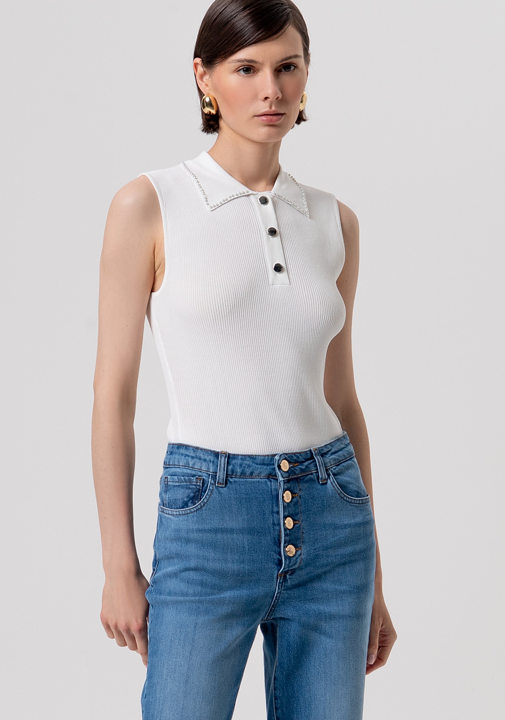 Jeans bootcut in denim con lavaggio medio FR26SVA013D40902-258 Fracomina