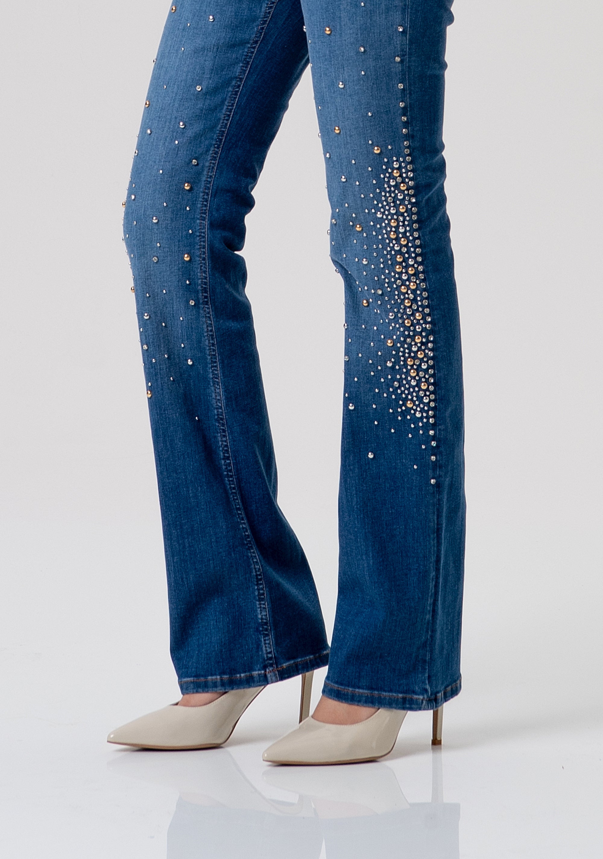 Jeans bootcut in denim con lavaggio medio FR26SVA015D46402-258 Fracomina