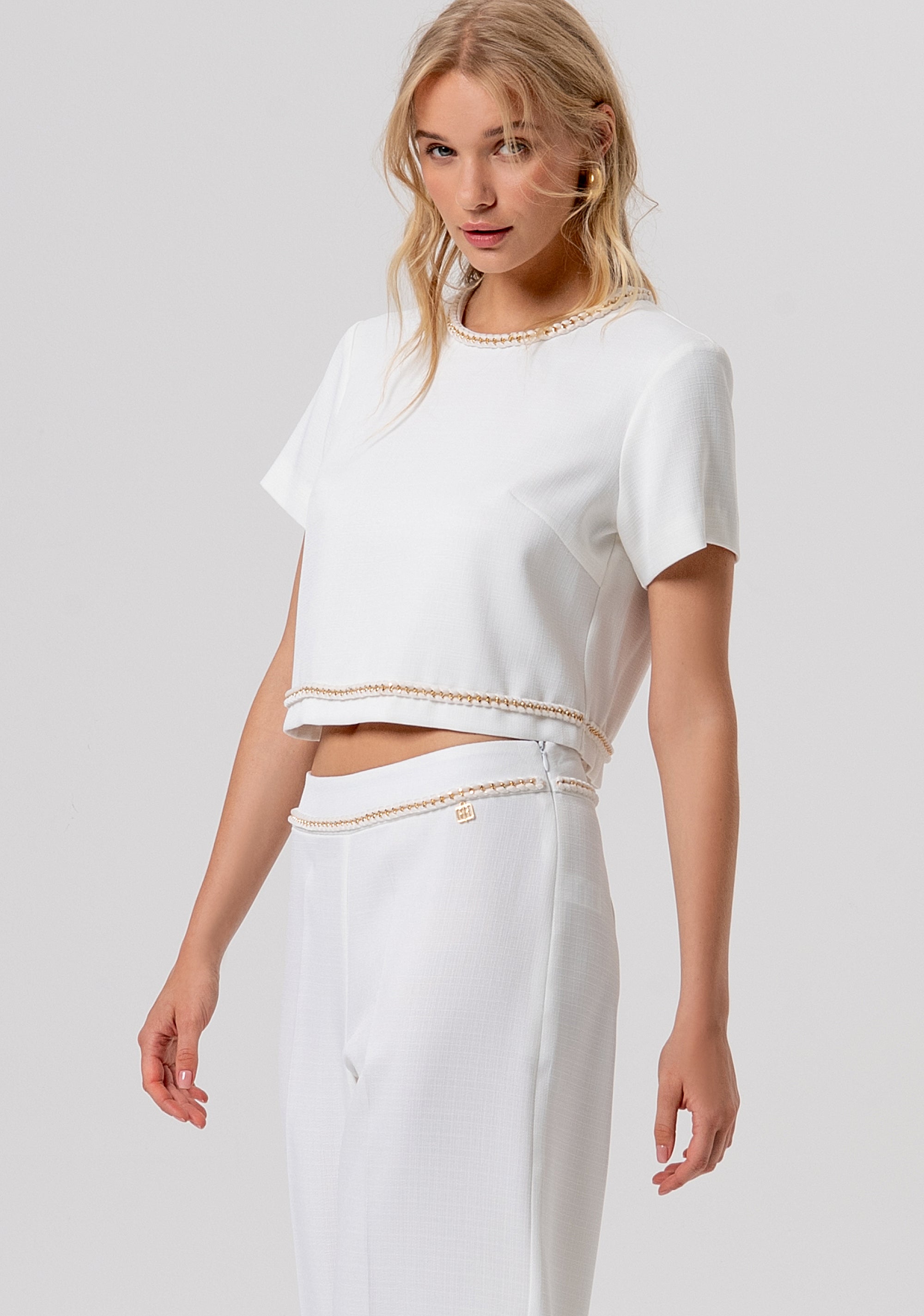 Pantalone cropped modello culotte FR26SVB010W43901-108 Fracomina