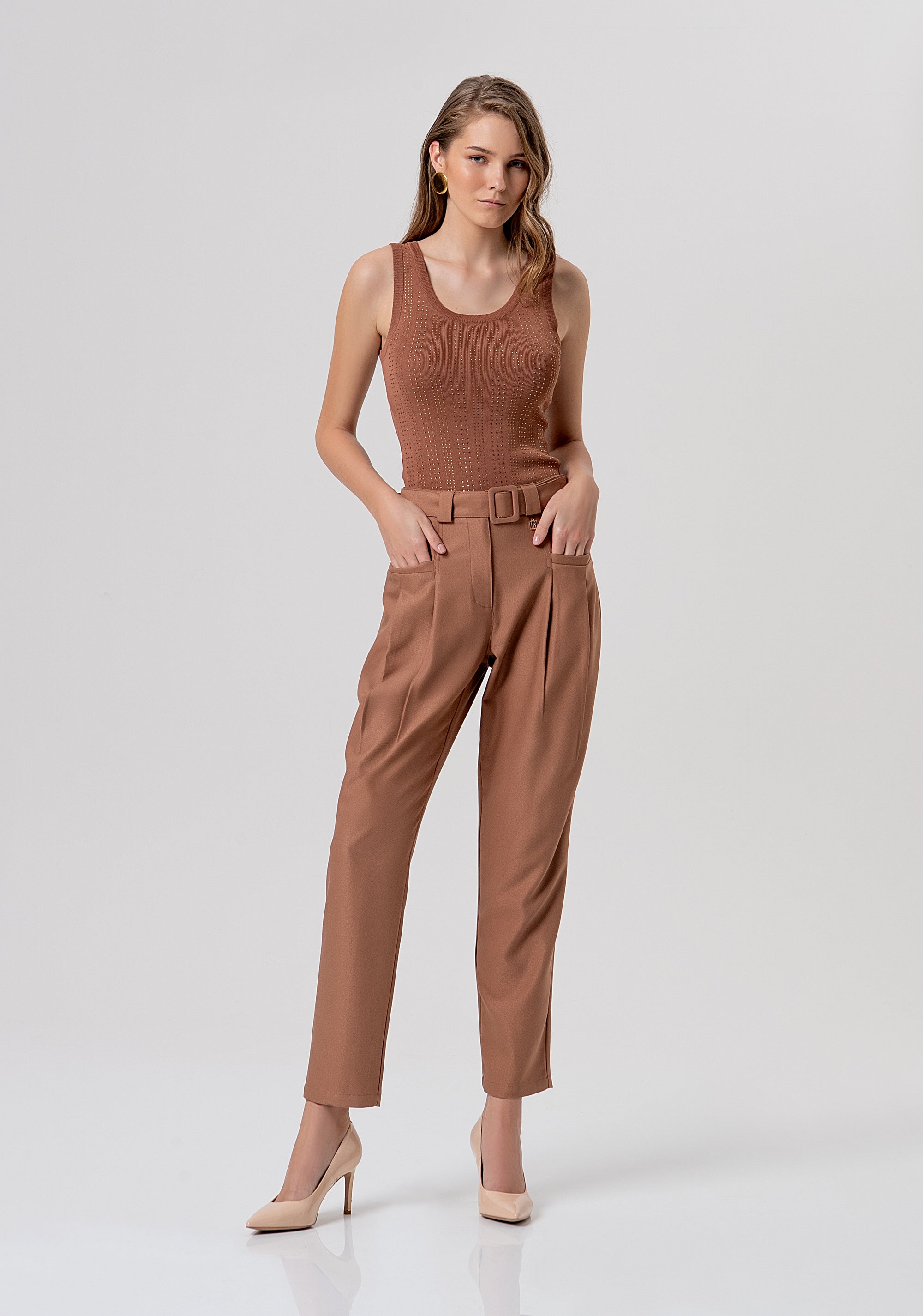 Pantalone carrot in punto milano FR26SVD018W49101-M07 Fracomina