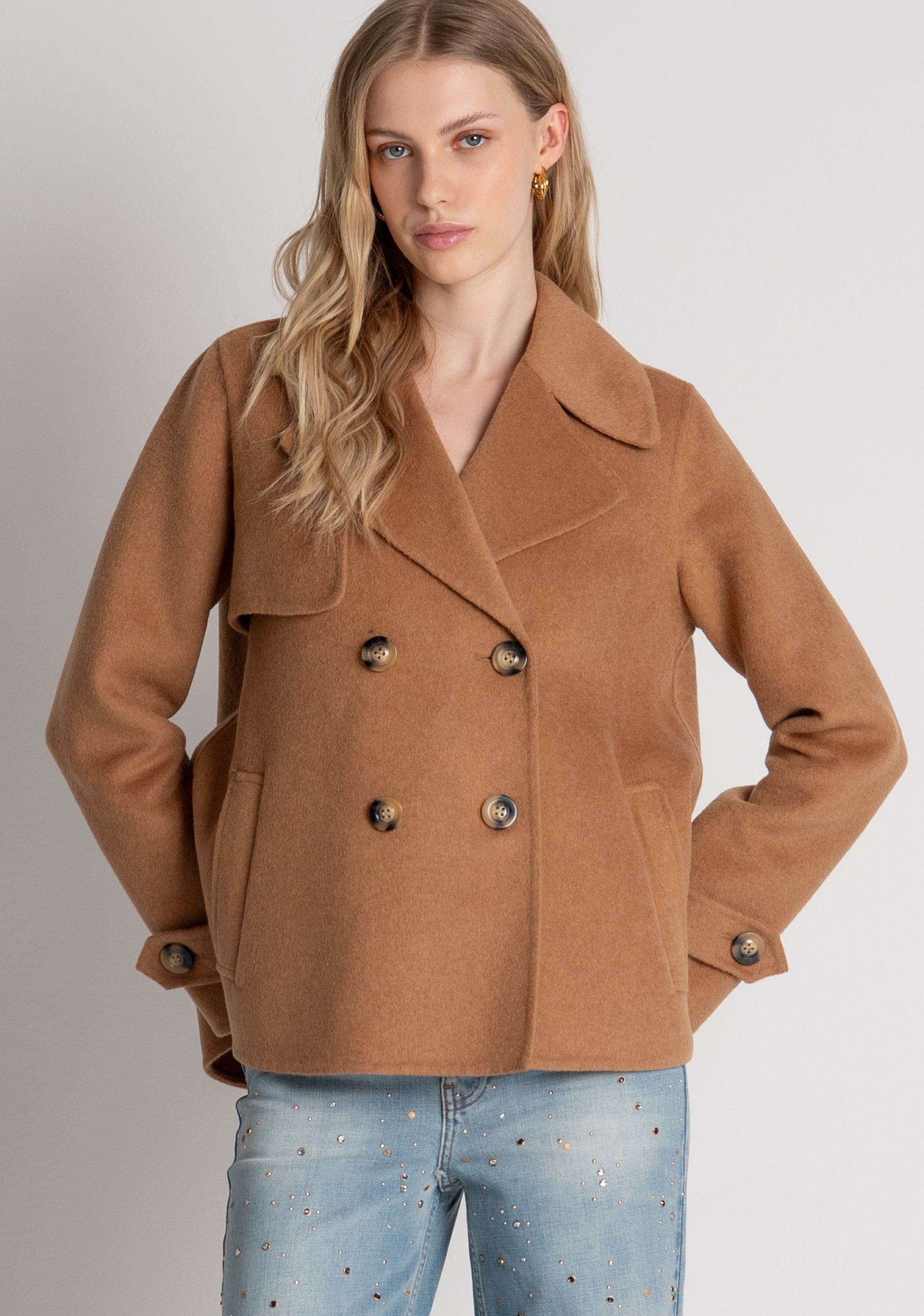 Cappotto linea ad A in panno con lana FR26WC1008W80801 FRACOMINA