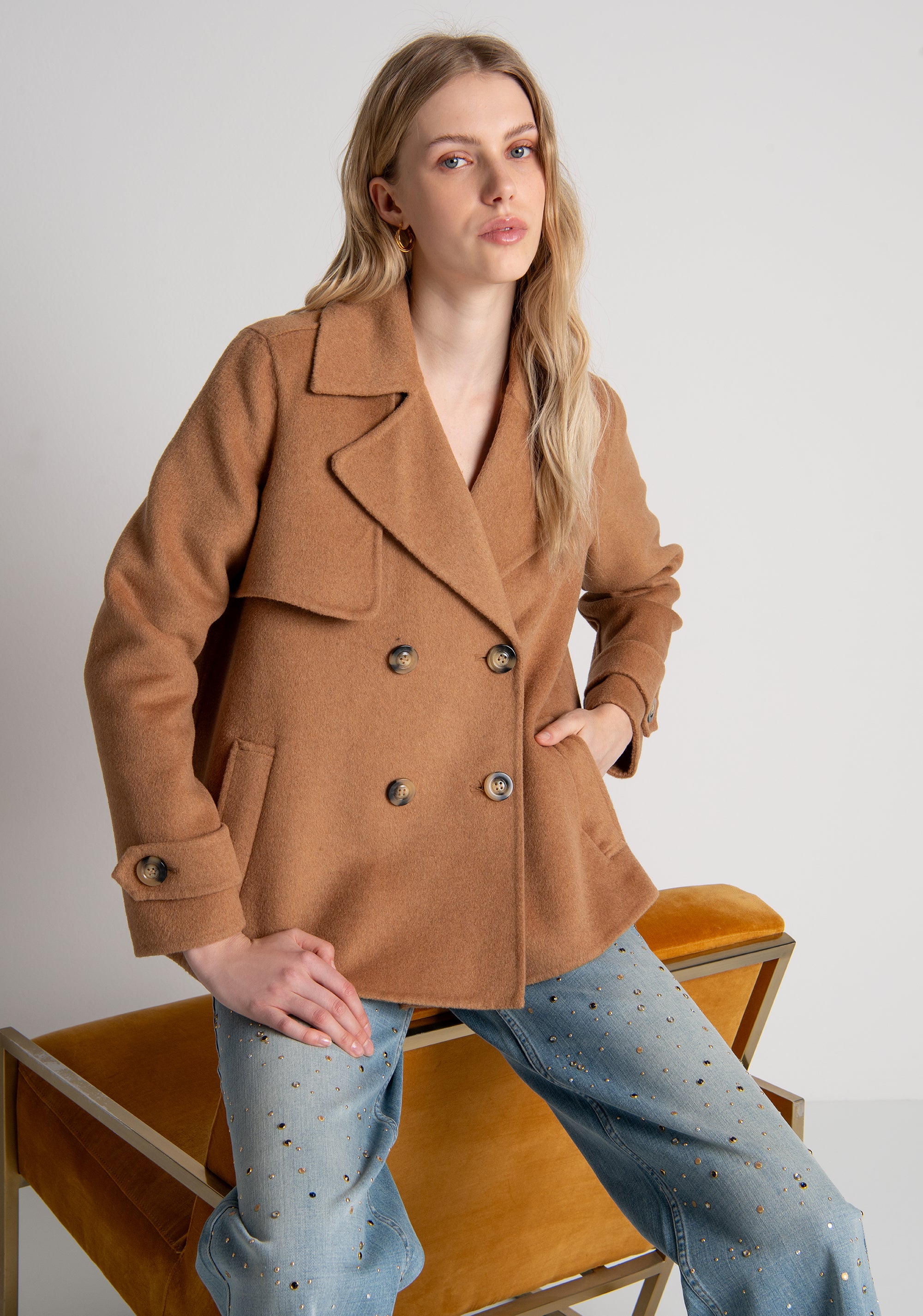 Cappotto linea ad A in panno con lana FR26WC1008W80801 FRACOMINA