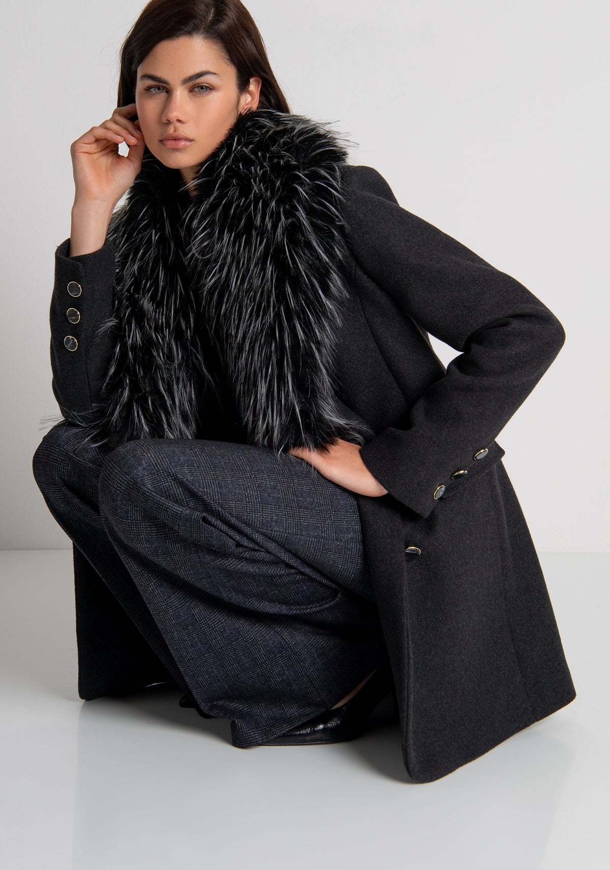 Cappotto regular con lana FR26WC1028W57901 FRACOMINA
