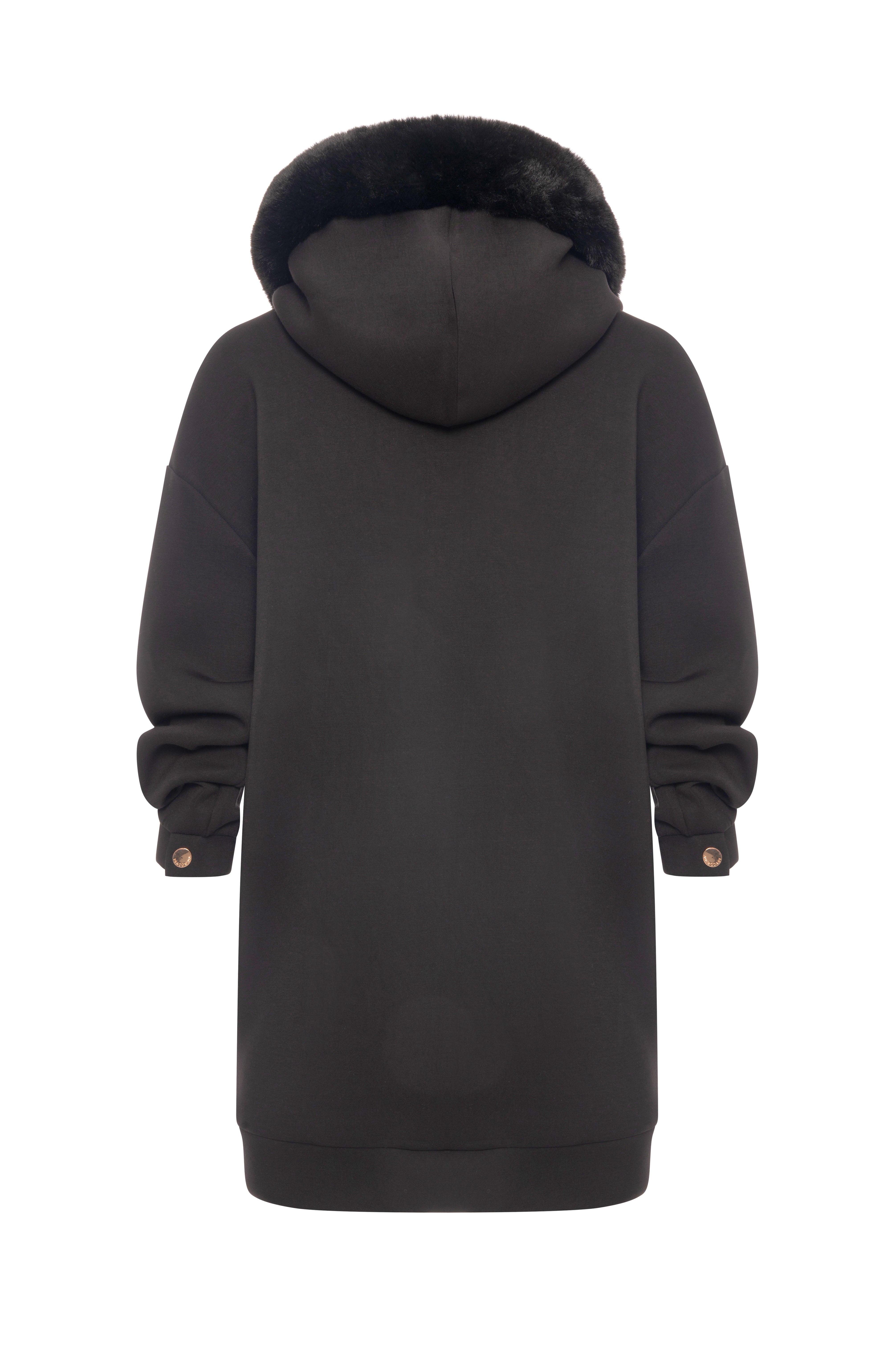Felpa regular lunga con cappuccio FR26WC2001F41601-K01 Fracomina