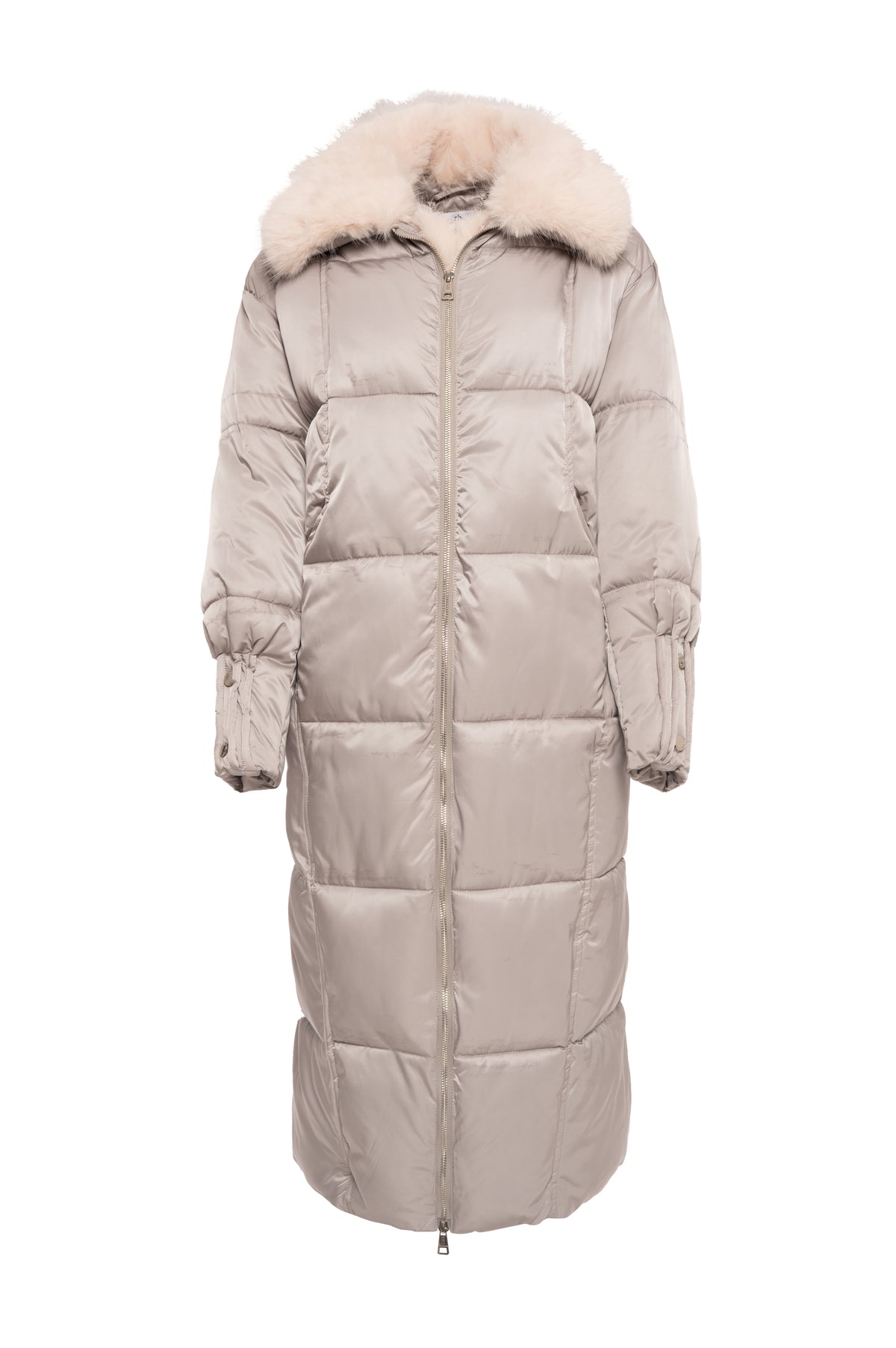 Piumino regular lungo con collo in finta pelliccia FR26WC3011O45801-KE2 Fracomina