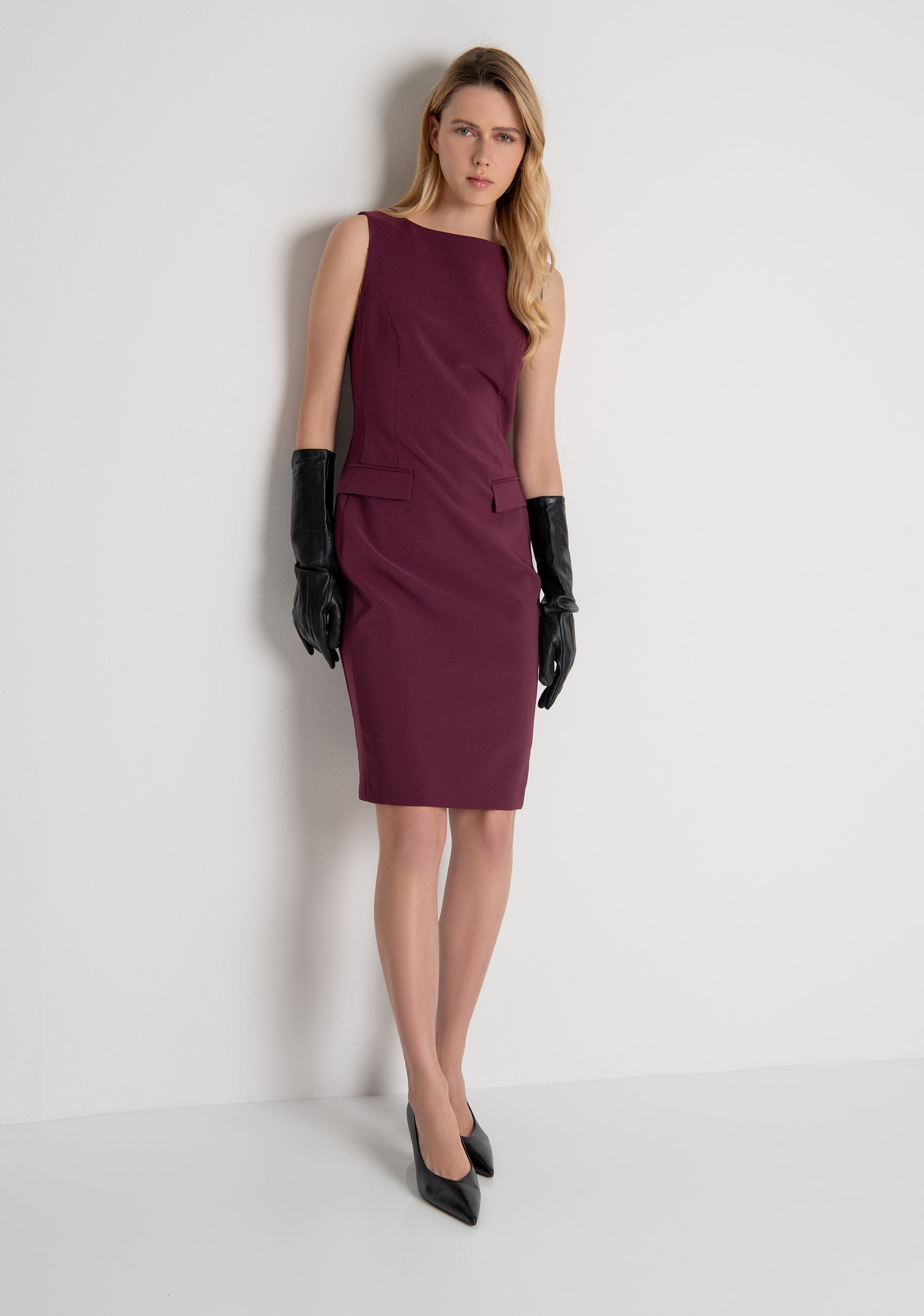 Abito slim midi in tessuto stretch FRACOMINA — immagine 2 di 6
