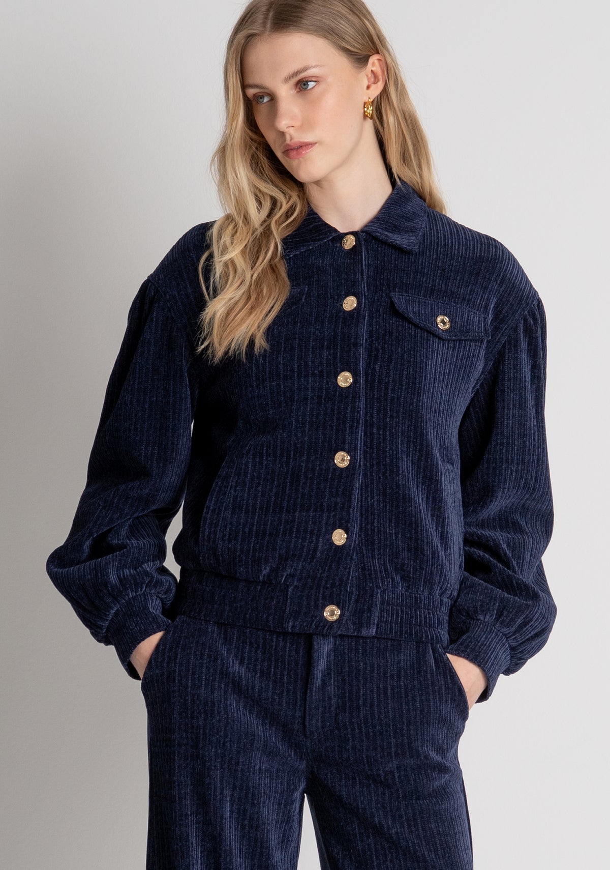 Giacca regular modello bomber in velluto FR26WJ1012W59601 FRACOMINA