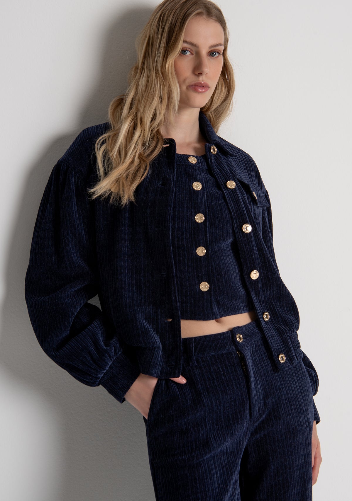 Giacca regular modello bomber in velluto FR26WJ1012W59601 FRACOMINA