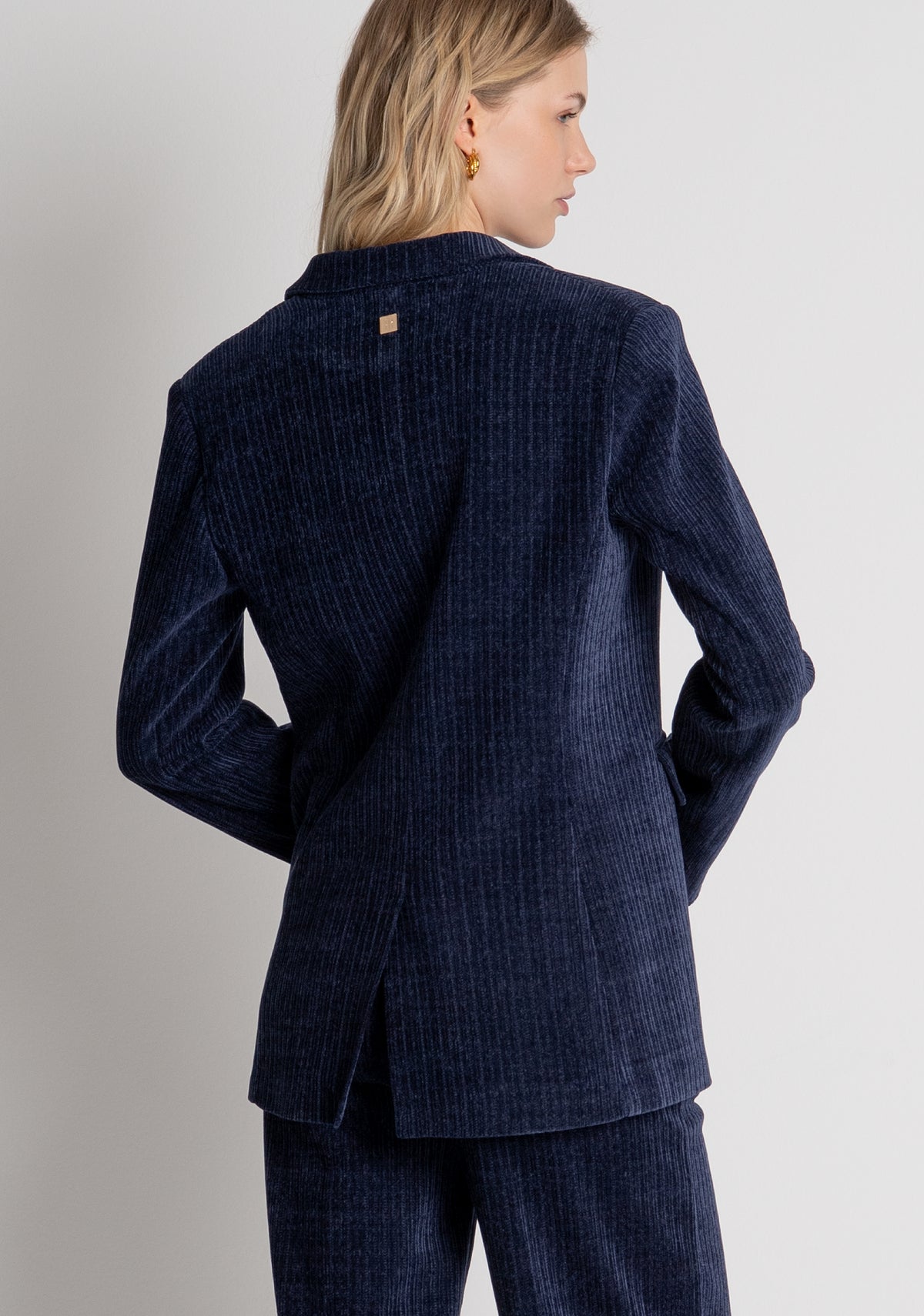 Blazer regular lungo monopetto in velluto FR26WJ3017W59601 FRACOMINA