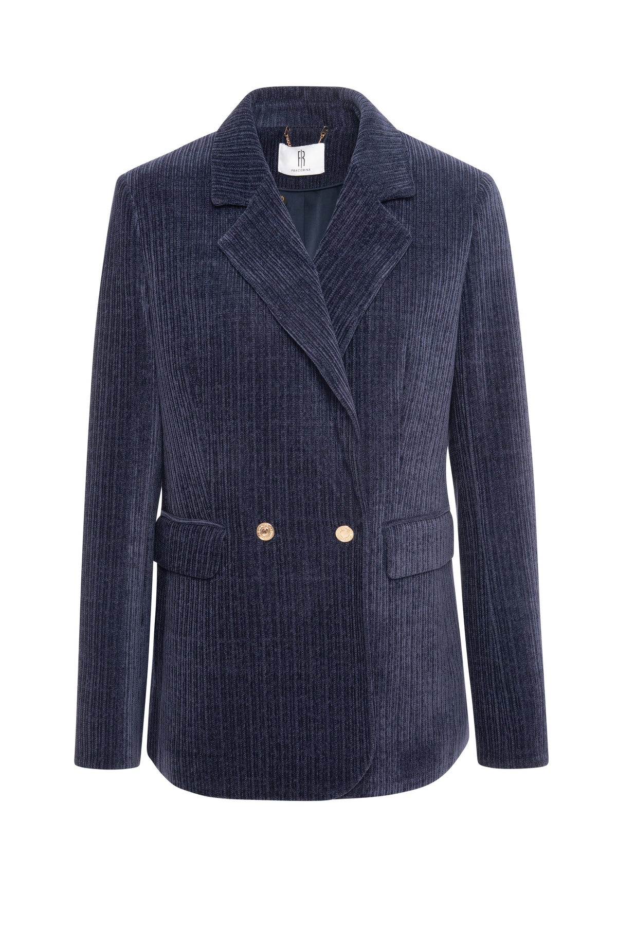 Blazer regular lungo monopetto in velluto FR26WJ3017W59601 FRACOMINA