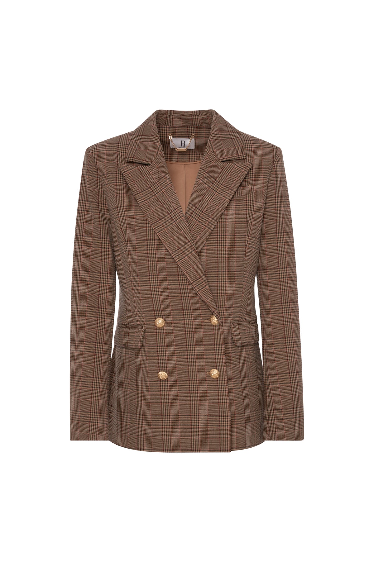 Blazer regular doppiopetto in tessuto Principe di Galles FR26WJ3023W57595 FRACOMINA