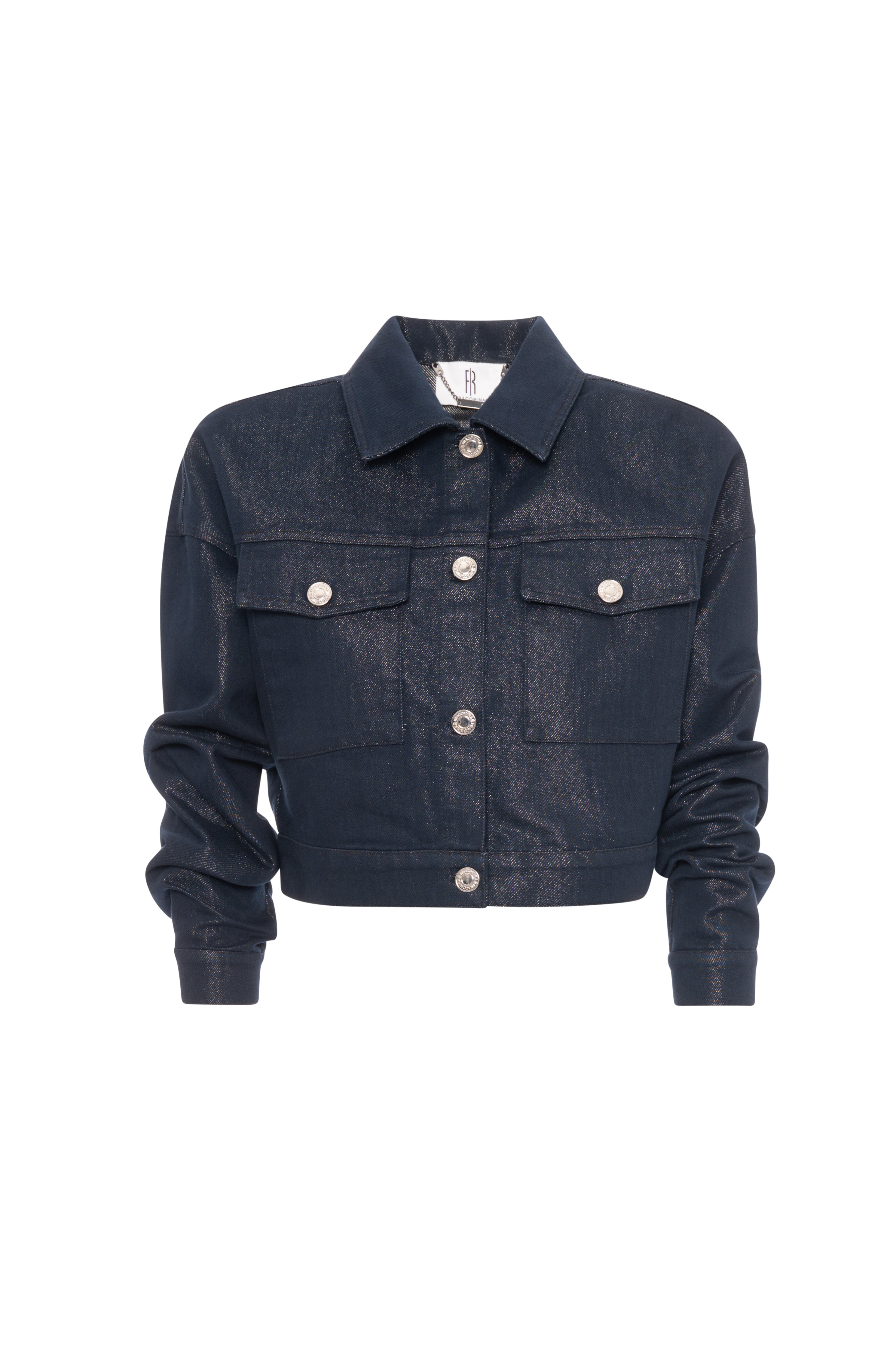 Giacca cropped in denim con lavaggio raw FR26WJ4007D419Q7-K71 Fracomina