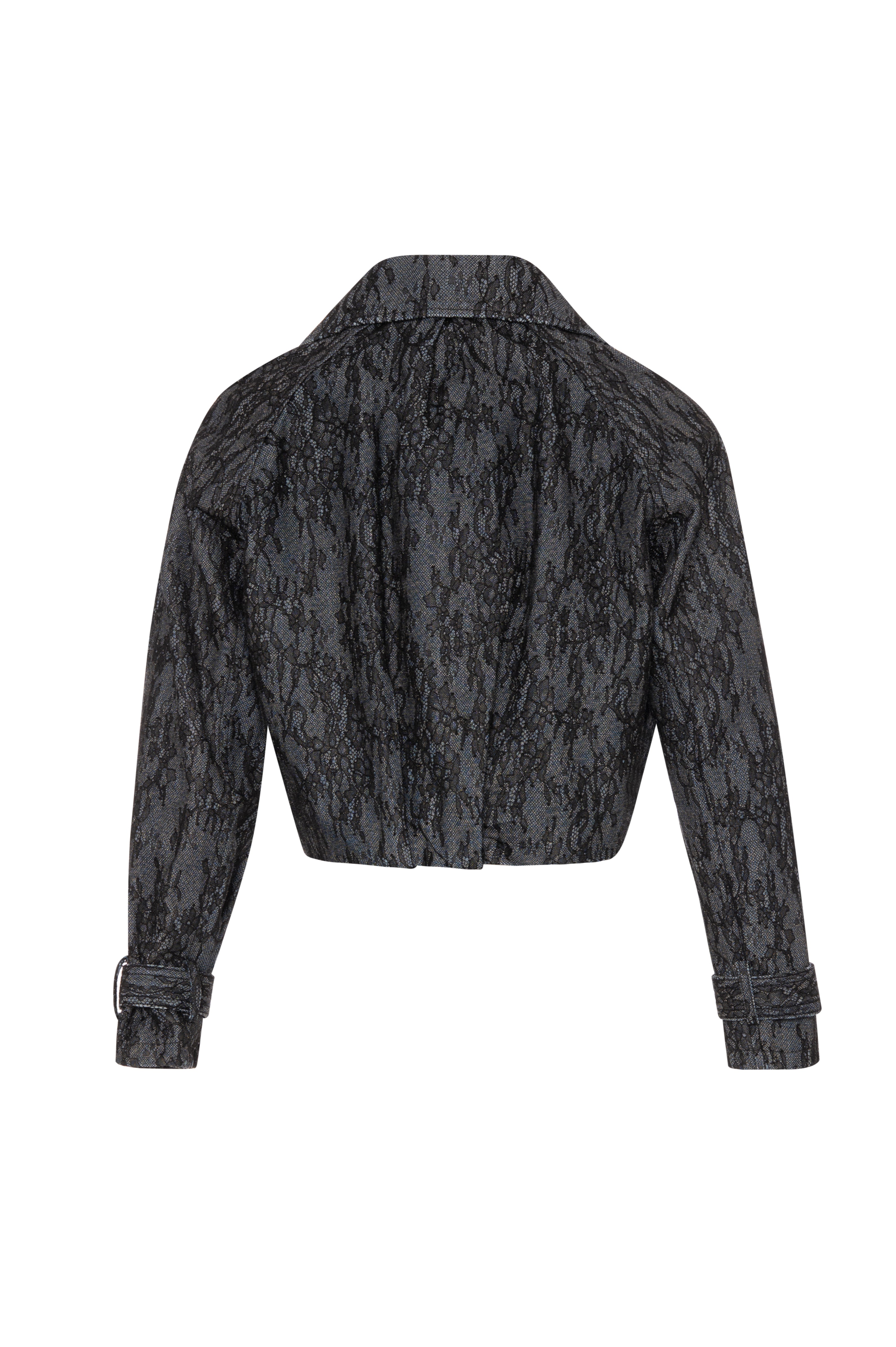 Giacca cropped in denim e pizzo con lavaggio raw FR26WJ4015D419G1 FRACOMINA