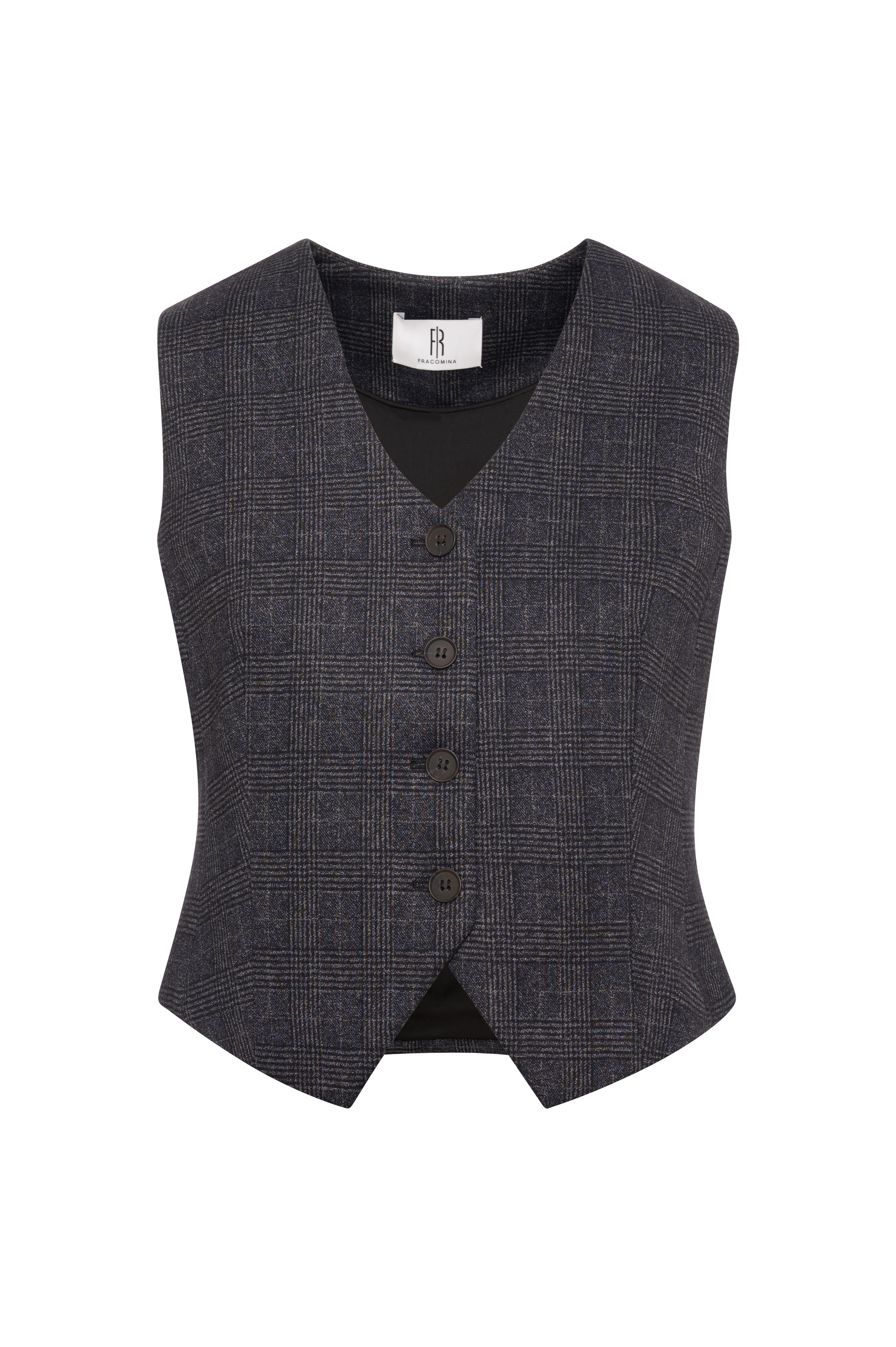 Gilet slim in tessuto Principe di Galles FR26WJ5008W575O2-KH8 Fracomina