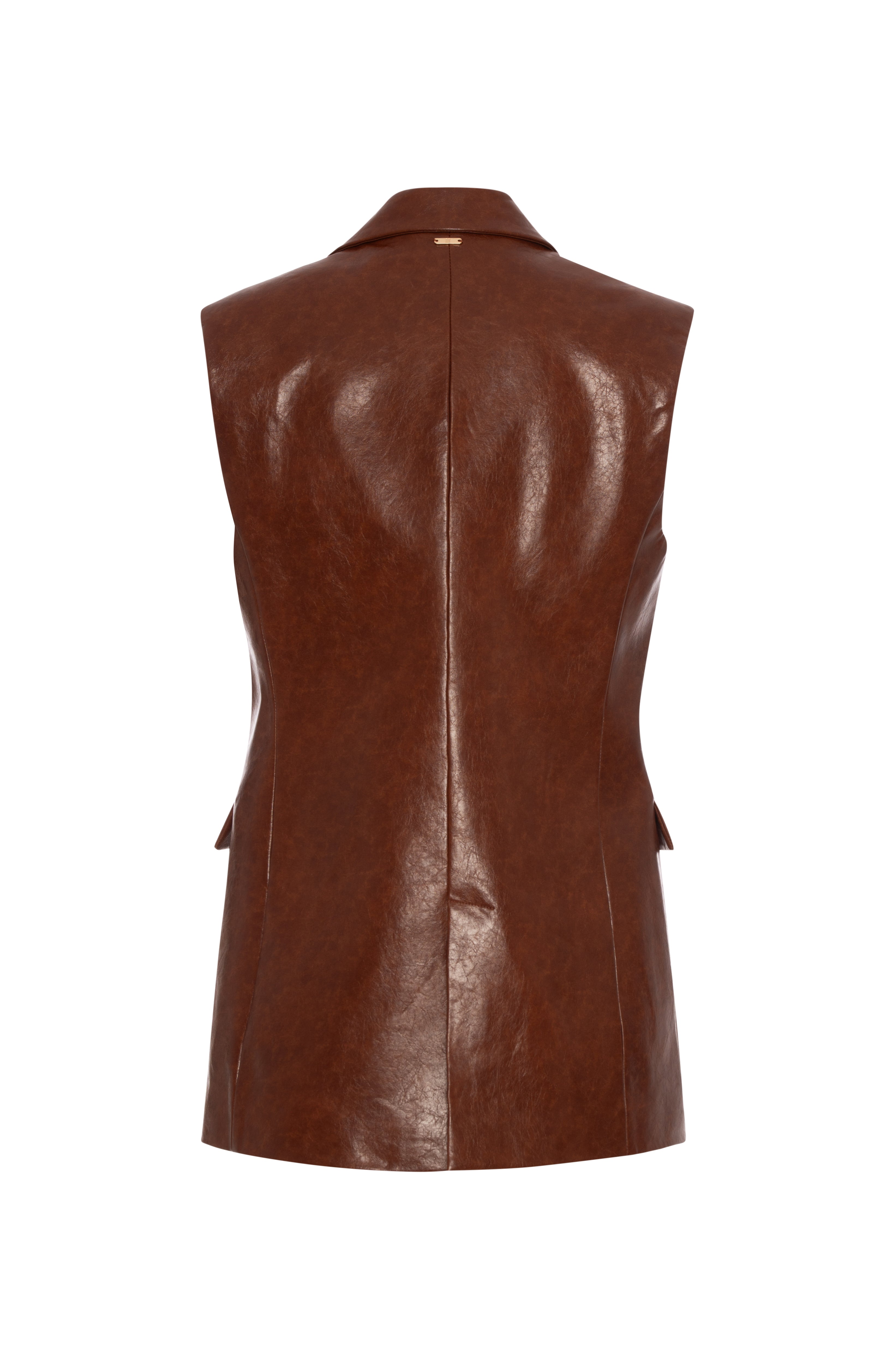 Gilet regular lungo in finta pelle FR26WJ5009P411L9 FRACOMINA