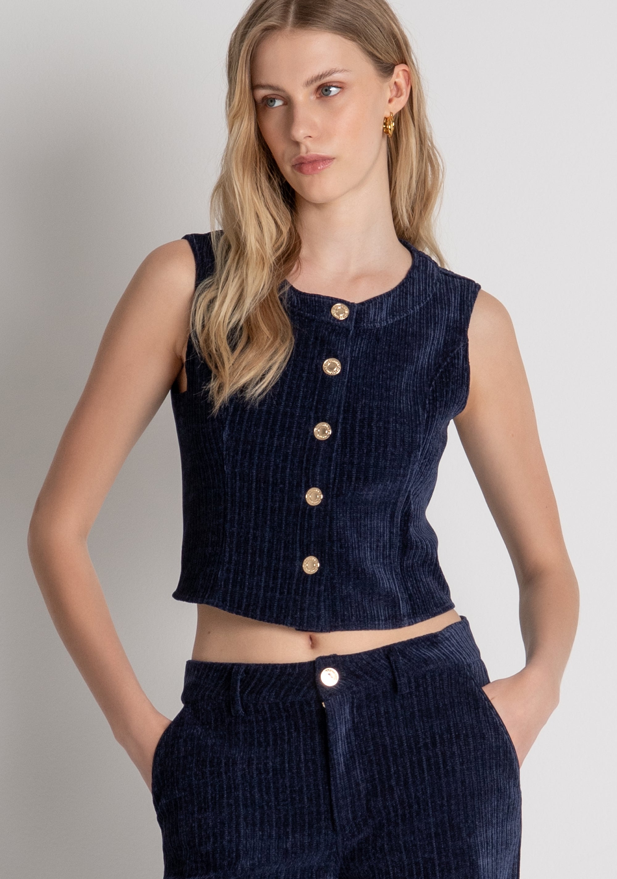 Gilet regular in velluto FR26WJ5012W59601 FRACOMINA