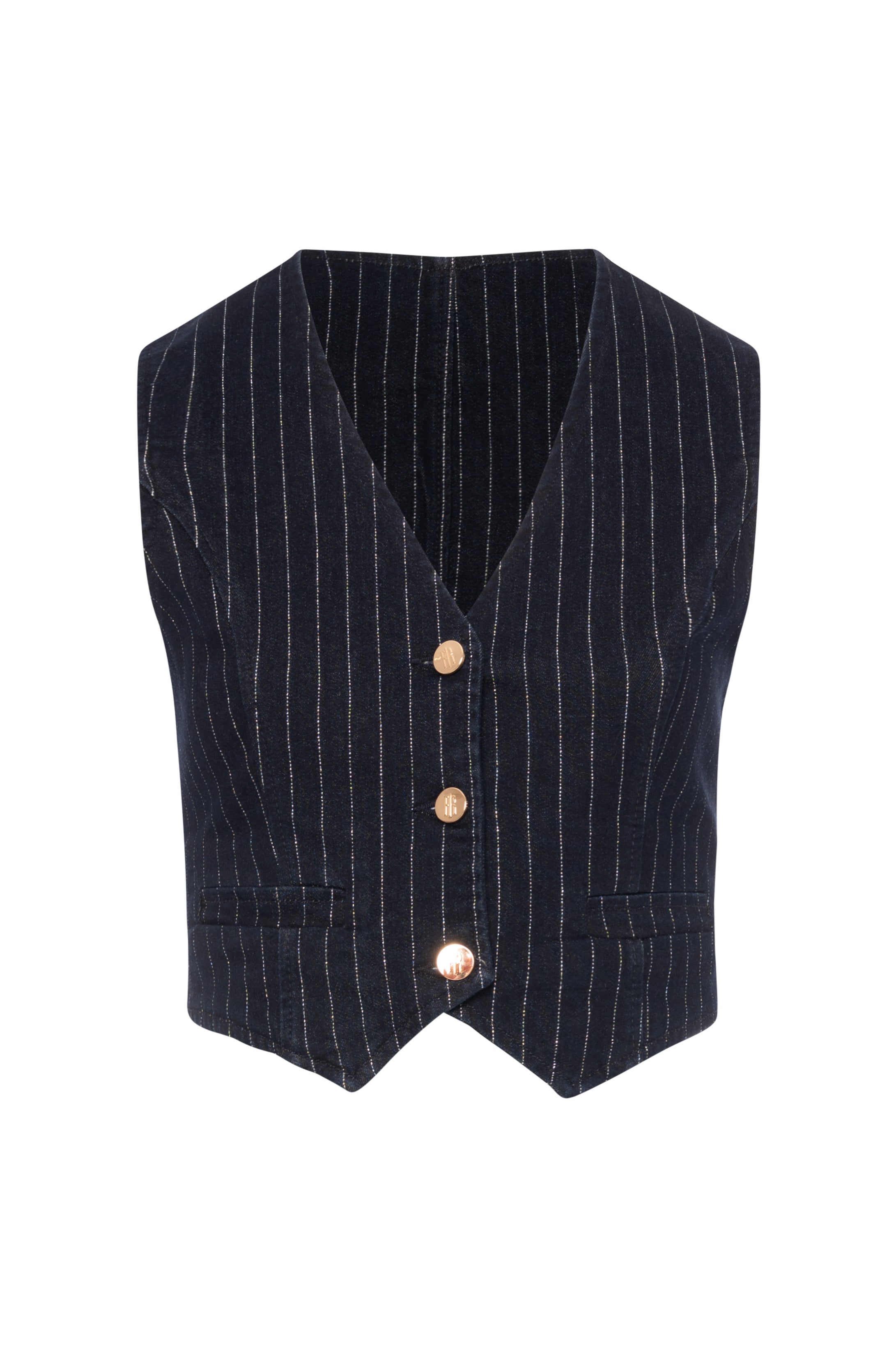 Gilet slim in denim gessato FR26WJ5015D407D4-K60 Fracomina