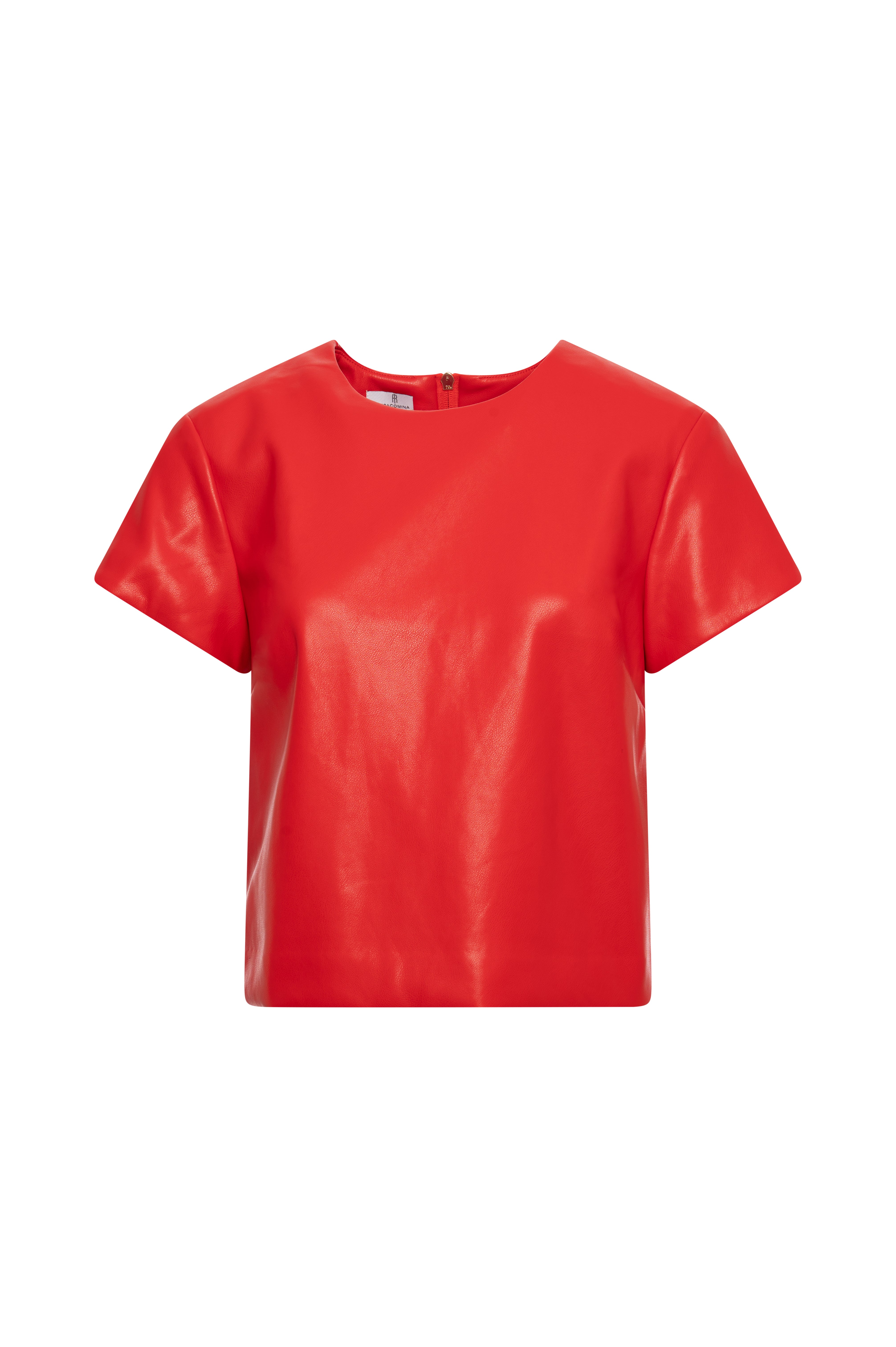 Top cropped in finta pelle FR26WT1001P41101 FRACOMINA