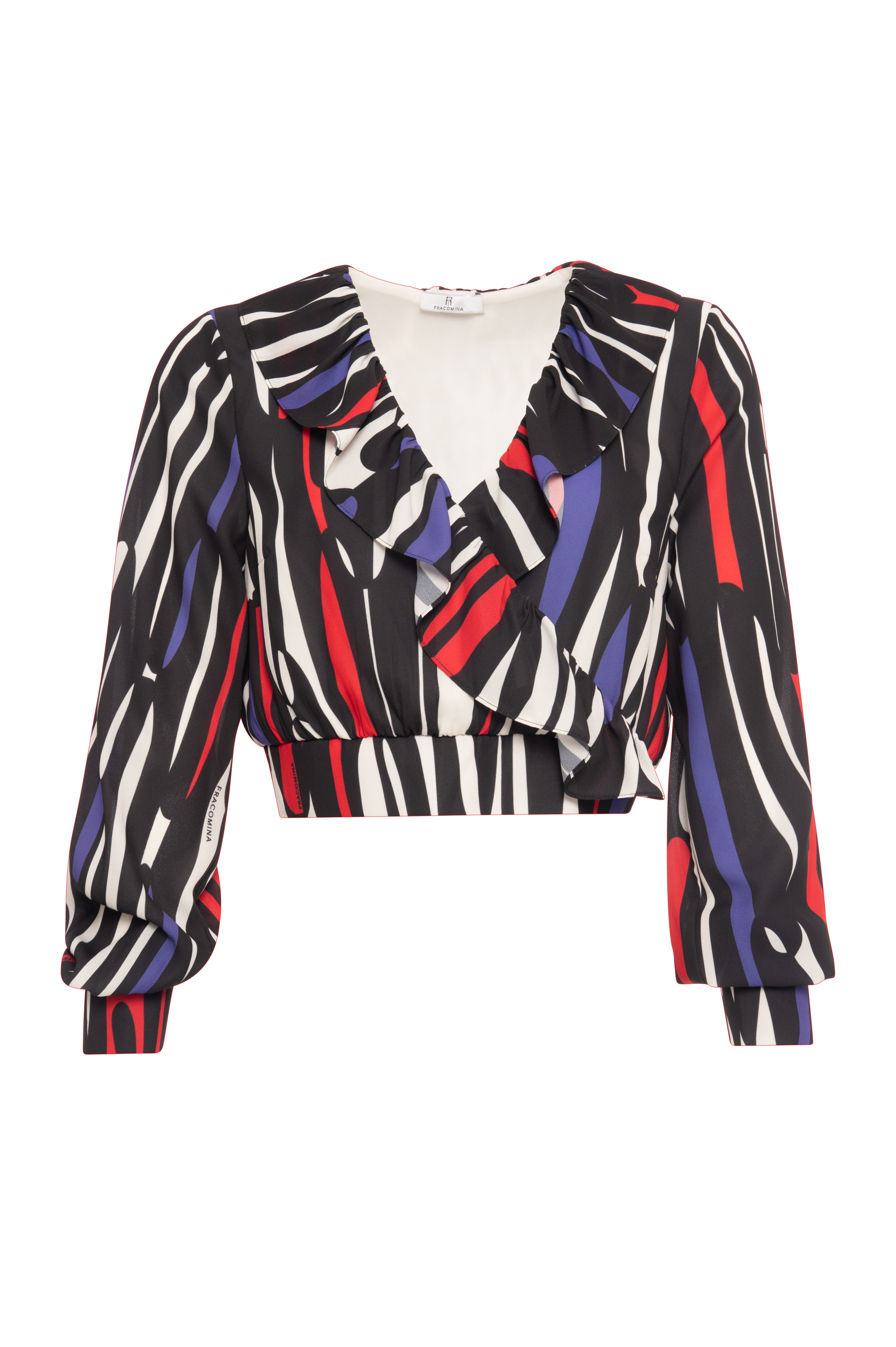 Blusa cropped in fantasia astratta FR26WT1007W412J4-K37 Fracomina