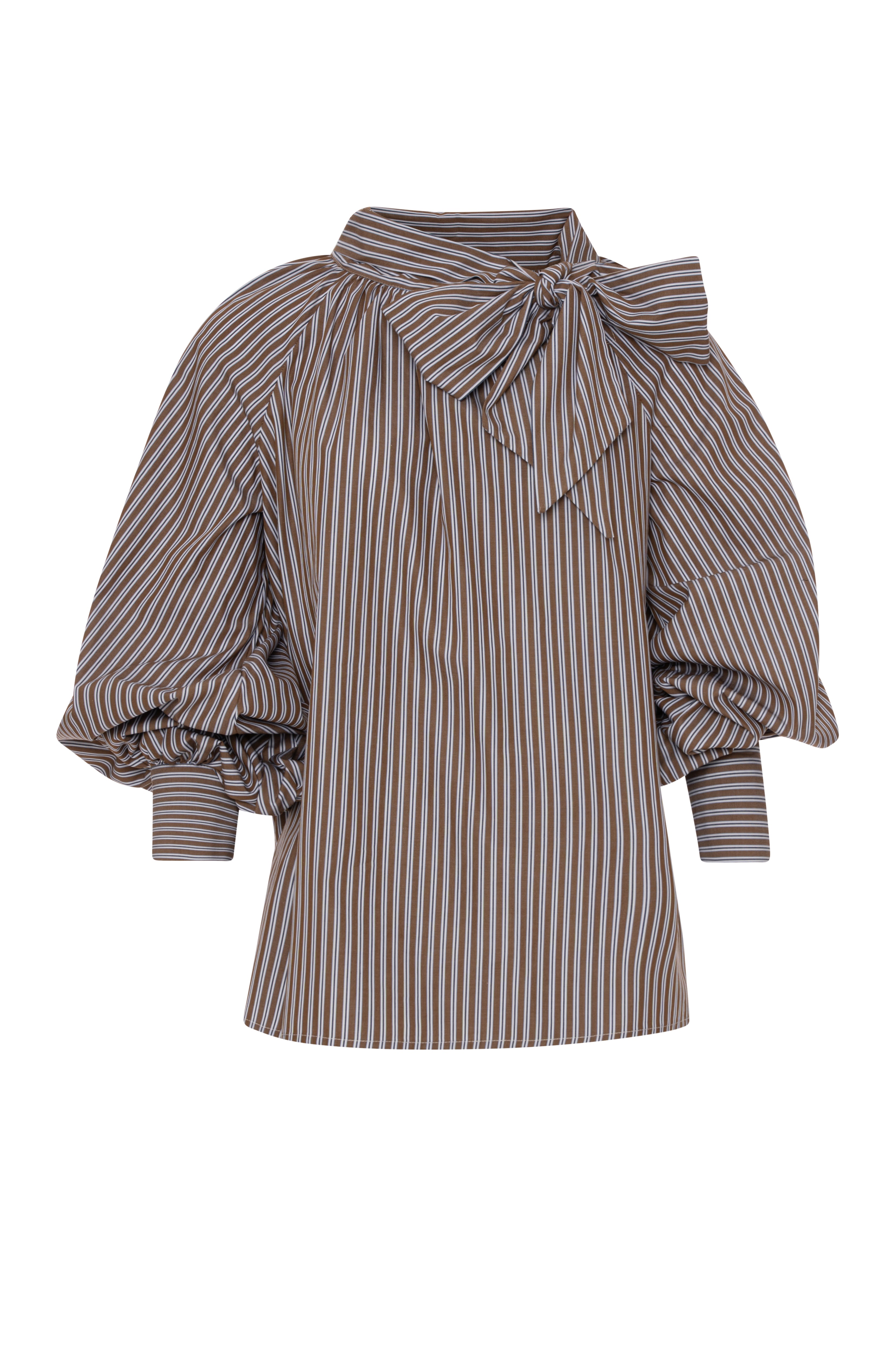 Blusa linea ad A in cotone a righe FR26WT1021W400N8 FRACOMINA