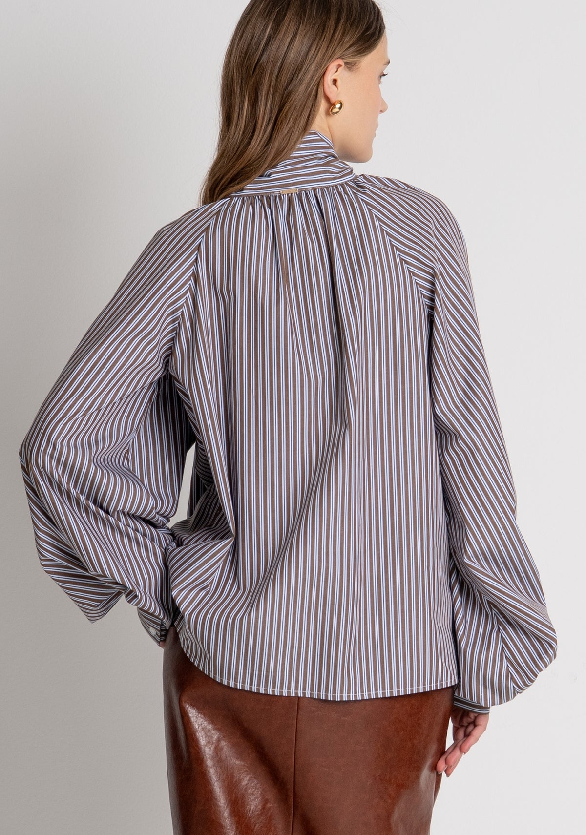 Blusa linea ad A in cotone a righe FR26WT1021W400N8 FRACOMINA