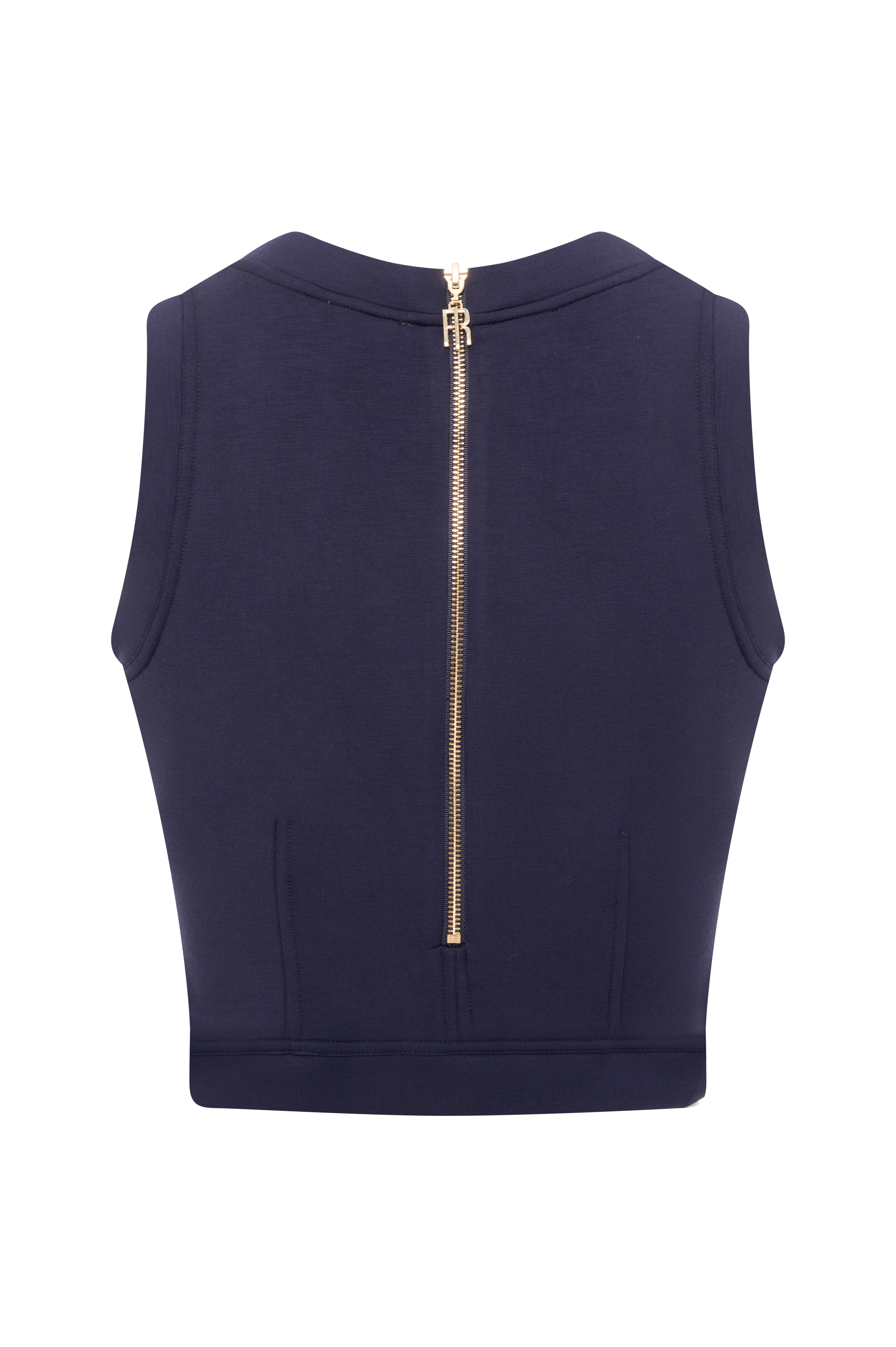 Top slim senza maniche in felpa FRACOMINA — immagine 5 di 5