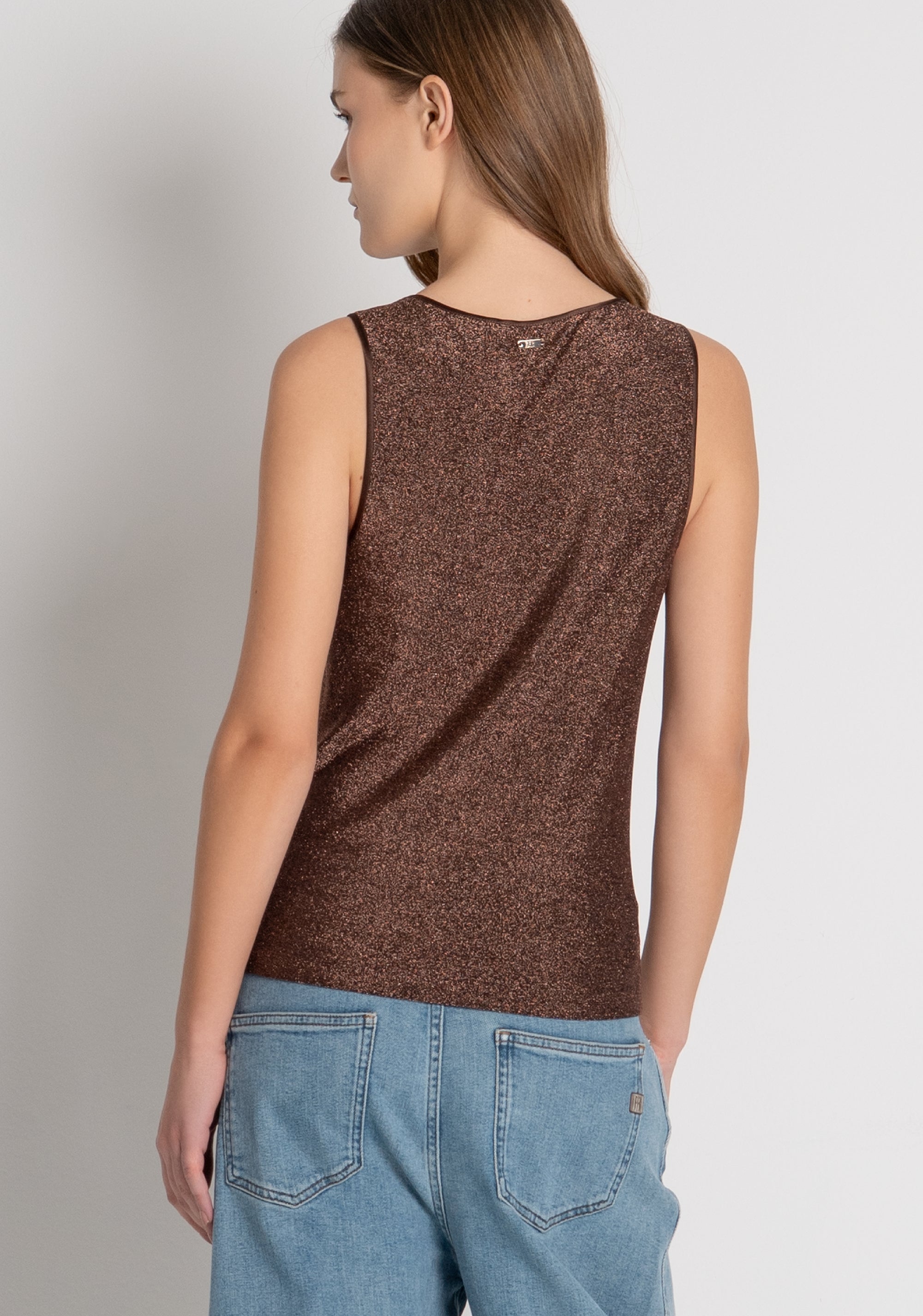 Top slim senza maniche con lurex FRACOMINA — immagine 4 di 6