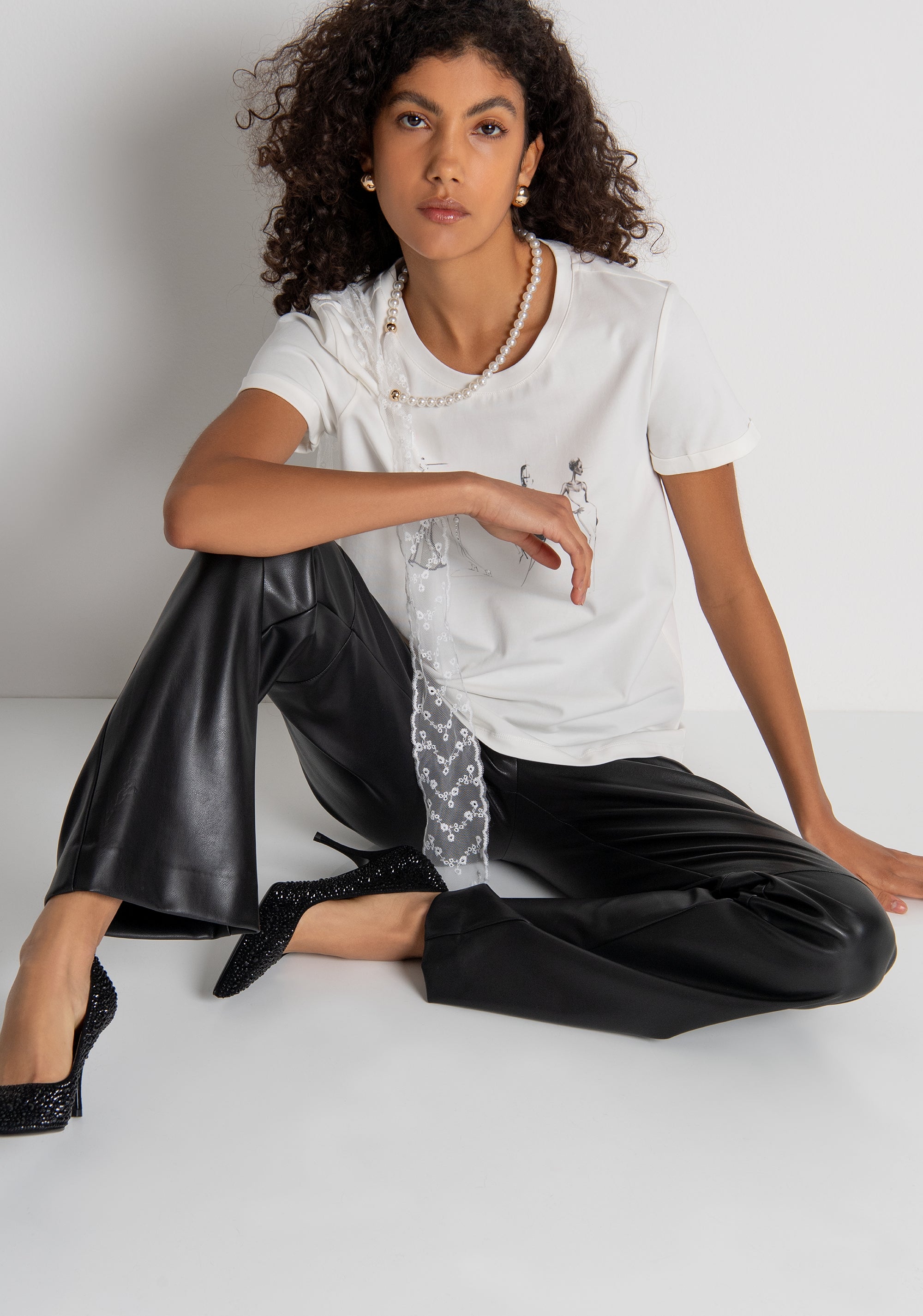 T-shirt regular in jersey di cotone FR26WT3018J401N5 FRACOMINA