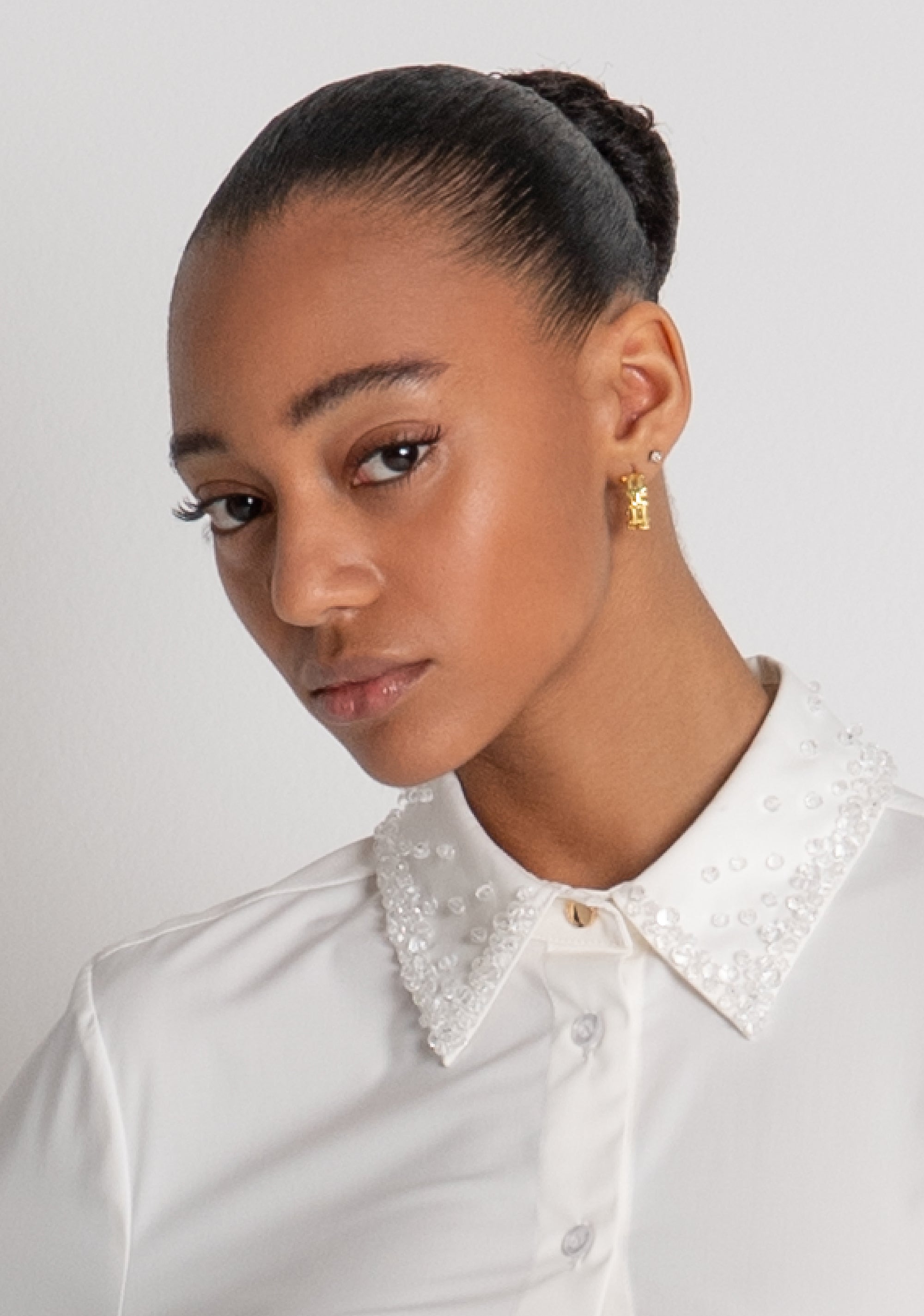 Camicia slim con applicazioni luminose FRACOMINA — immagine 3 di 6